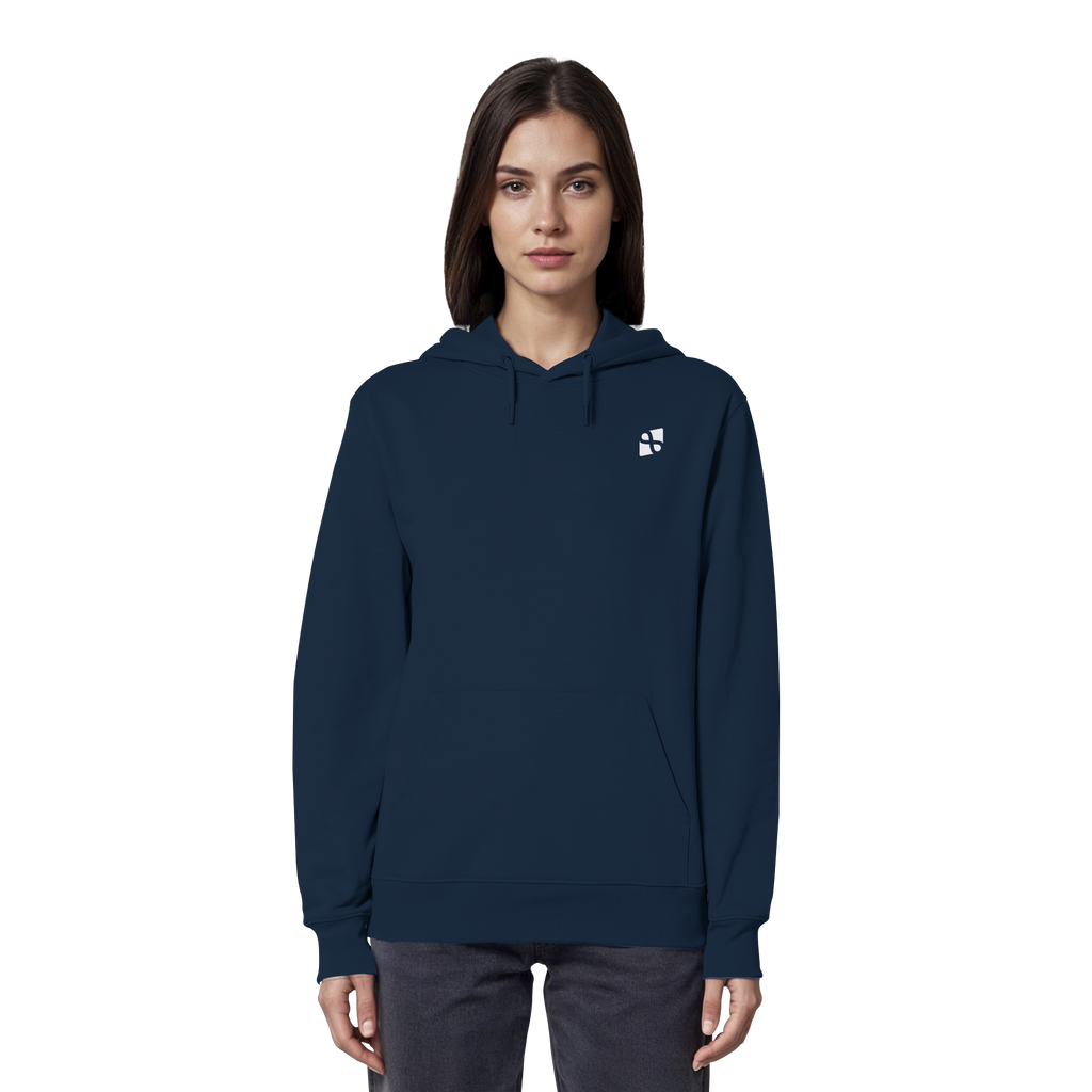 Tannenhäher mit Zirbelnuss + Emblem Stick - Organic Hoodie