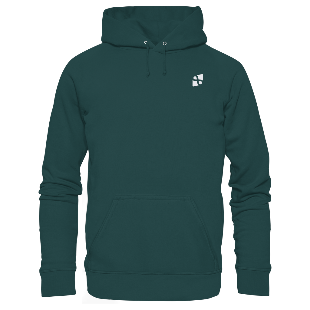 Tannenhäher mit Zirbelnuss + Emblem Stick - Organic Hoodie