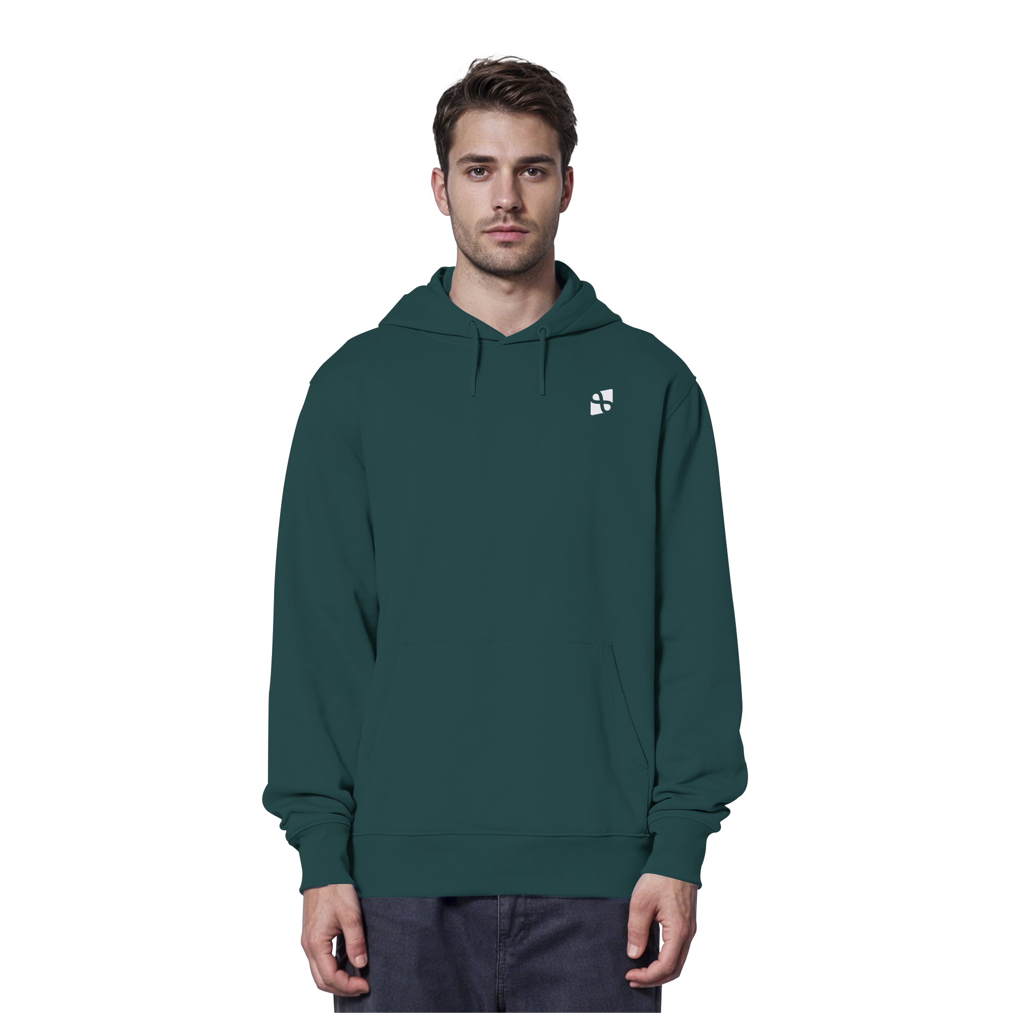 Tannenhäher mit Zirbelnuss + Emblem Stick - Organic Hoodie