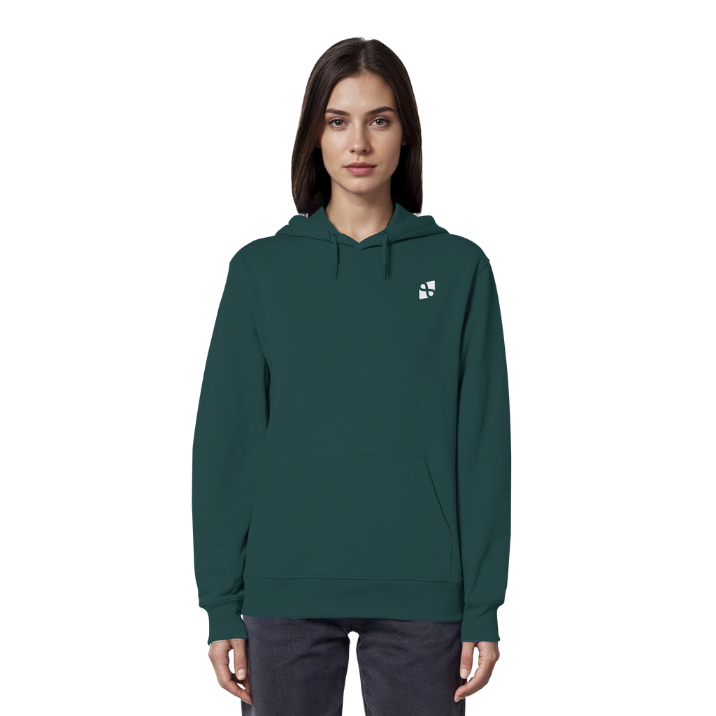 Tannenhäher mit Zirbelnuss + Emblem Stick - Organic Hoodie