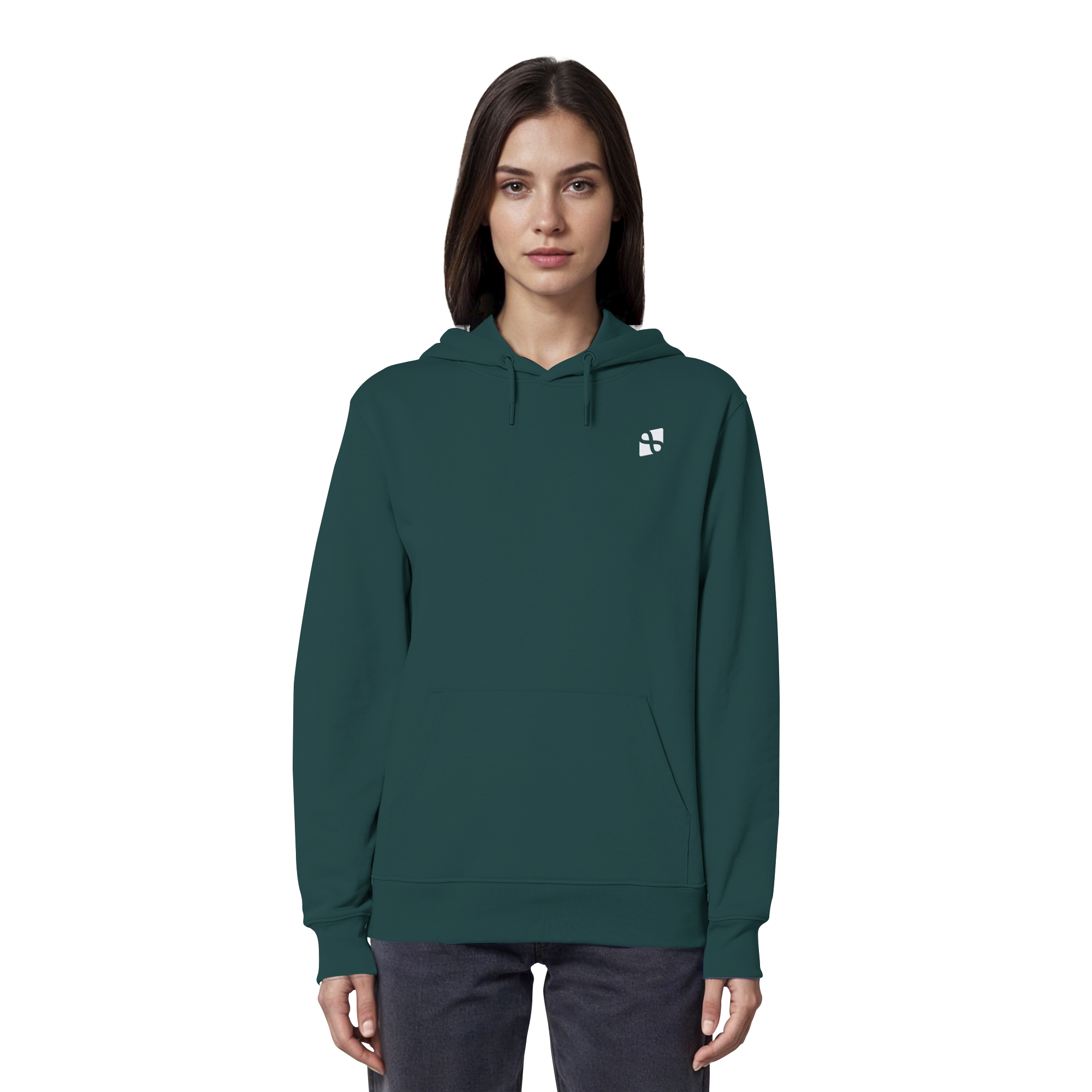 Tannenhäher mit Zirbelnuss + Emblem Stick - Organic Hoodie