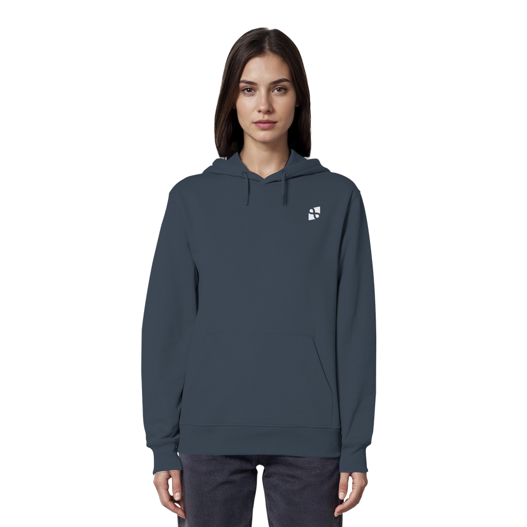 Tannenhäher mit Zirbelnuss + Emblem Stick - Organic Hoodie