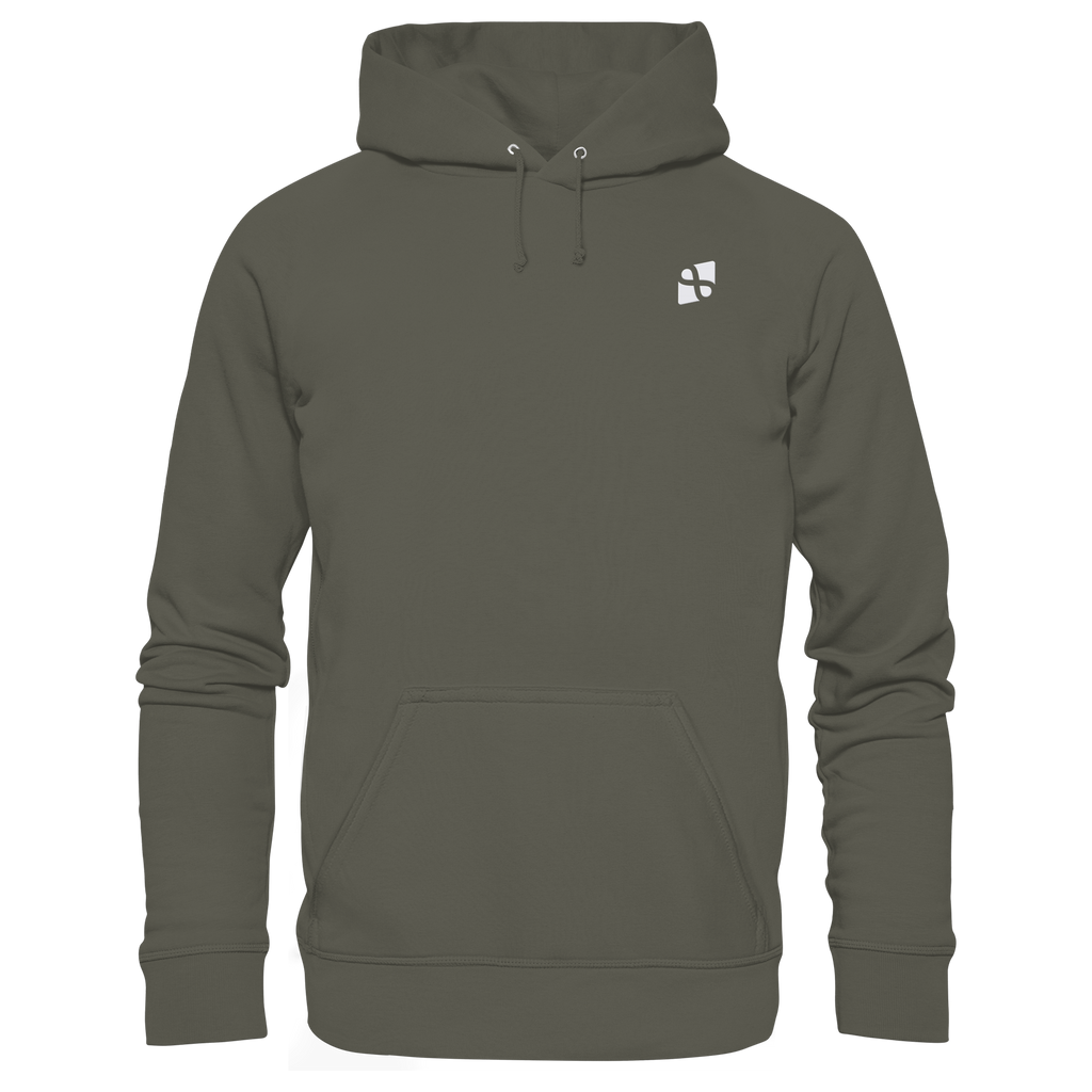 Tannenhäher mit Zirbelnuss + Emblem Stick - Organic Hoodie