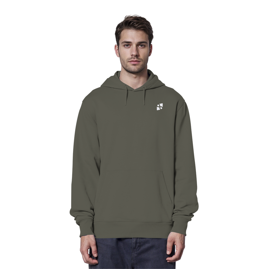 Tannenhäher mit Zirbelnuss + Emblem Stick - Organic Hoodie