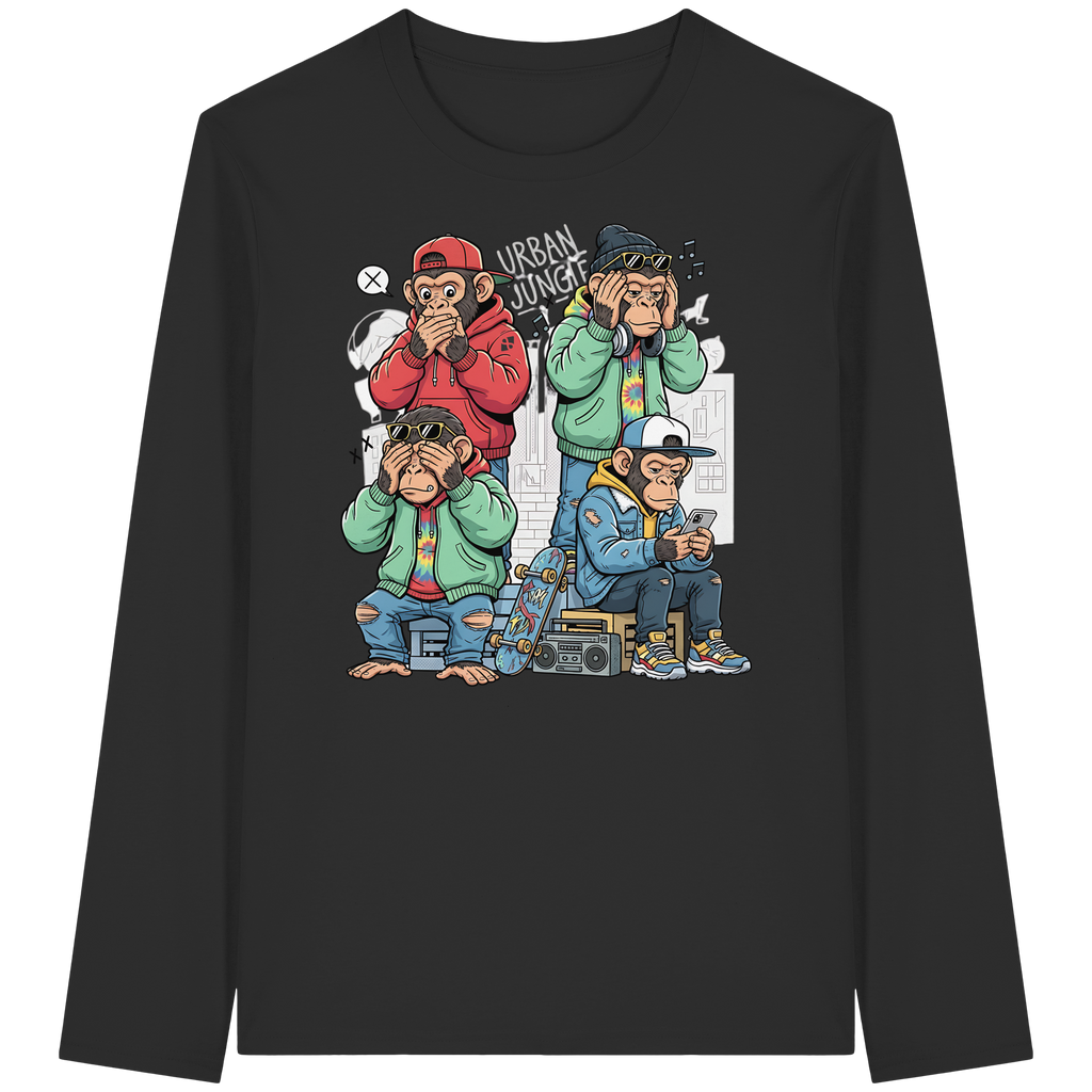 Die vier Stadtaffen - Organic Longsleeve T-Shirt