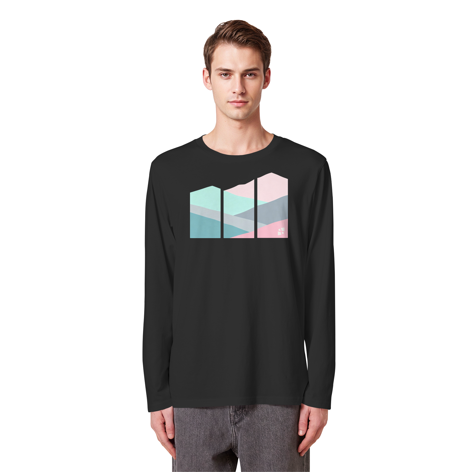 Pastell Mountain - Organic Longsleeve T-Shirt