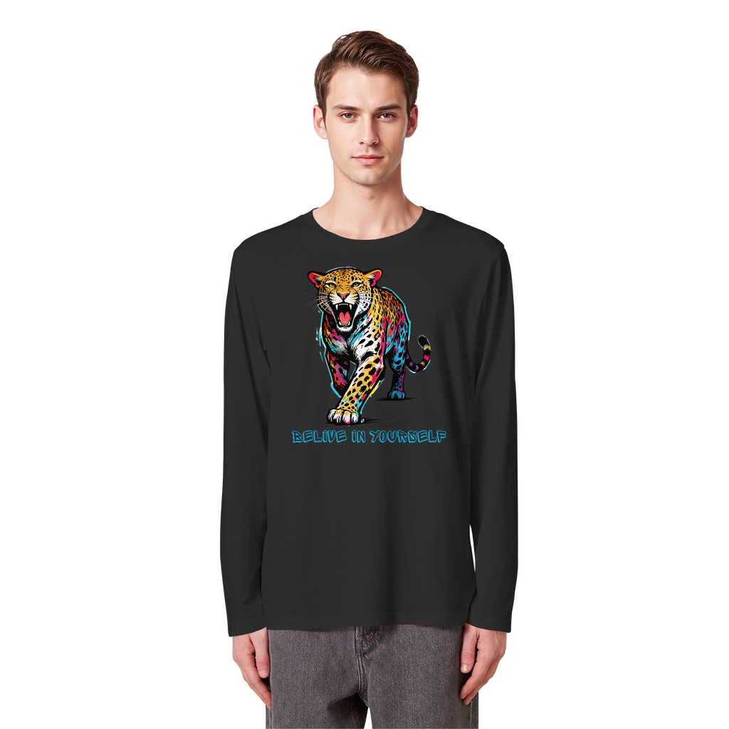BIY Leopard - Organic Longsleeve T-Shirt