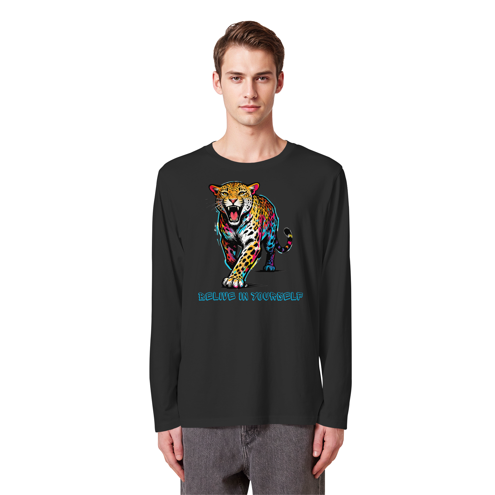 BIY Leopard - Organic Longsleeve T-Shirt