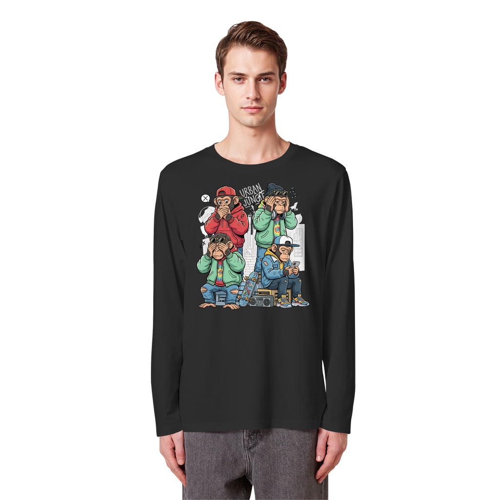 Die vier Stadtaffen - Organic Longsleeve T-Shirt
