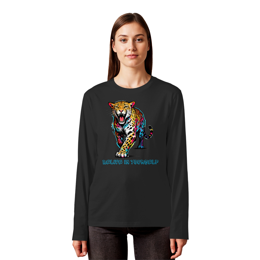 BIY Leopard - Organic Longsleeve T-Shirt