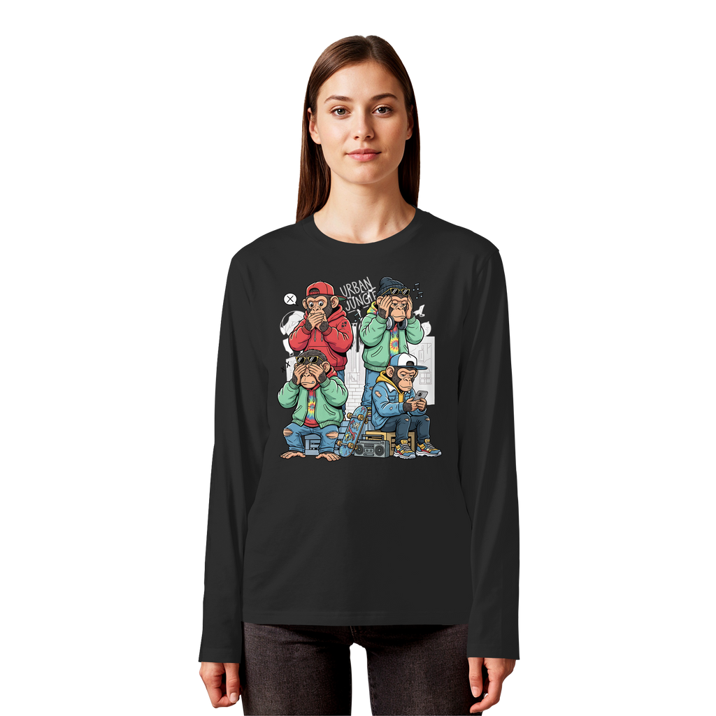 Die vier Stadtaffen - Organic Longsleeve T-Shirt