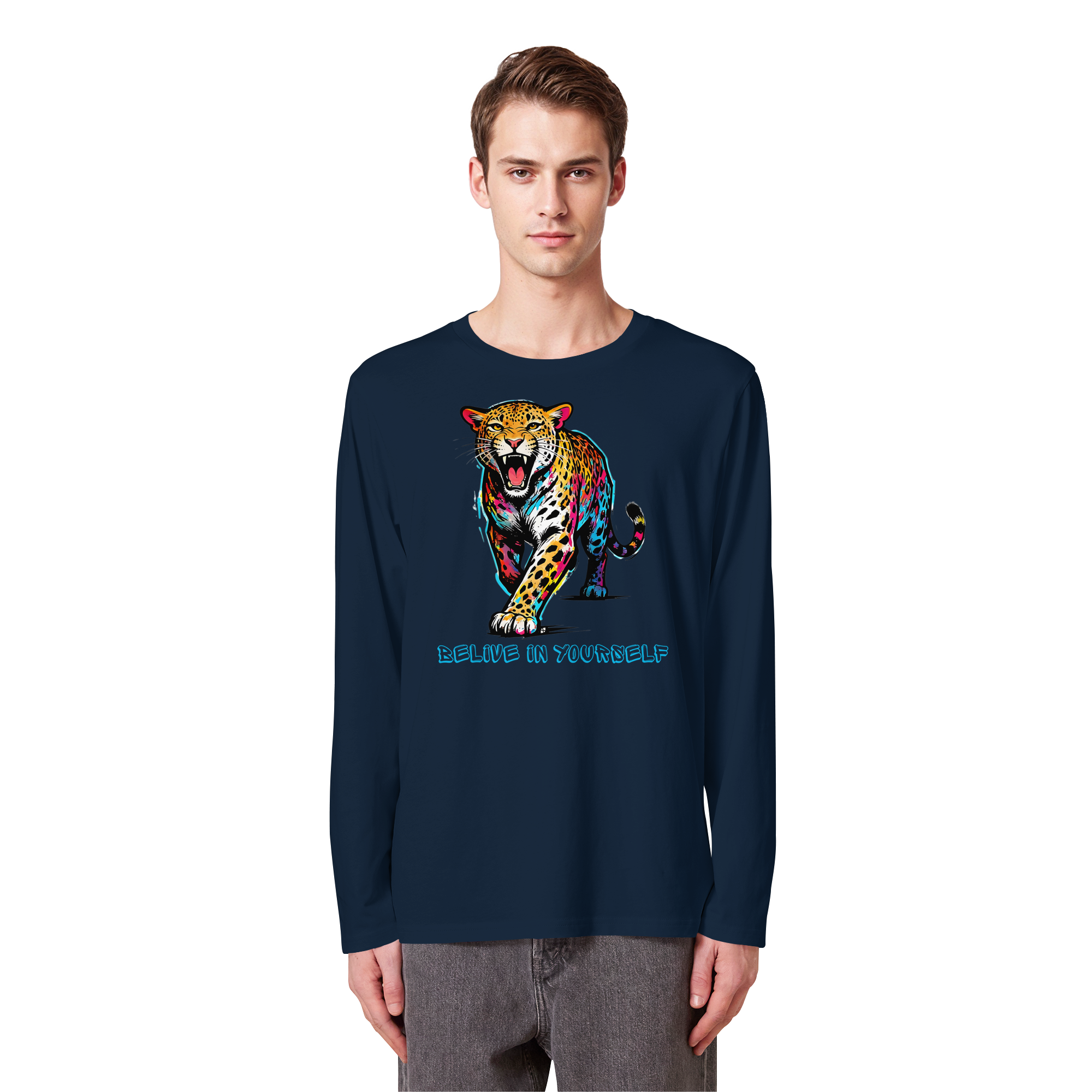 BIY Leopard - Organic Longsleeve T-Shirt