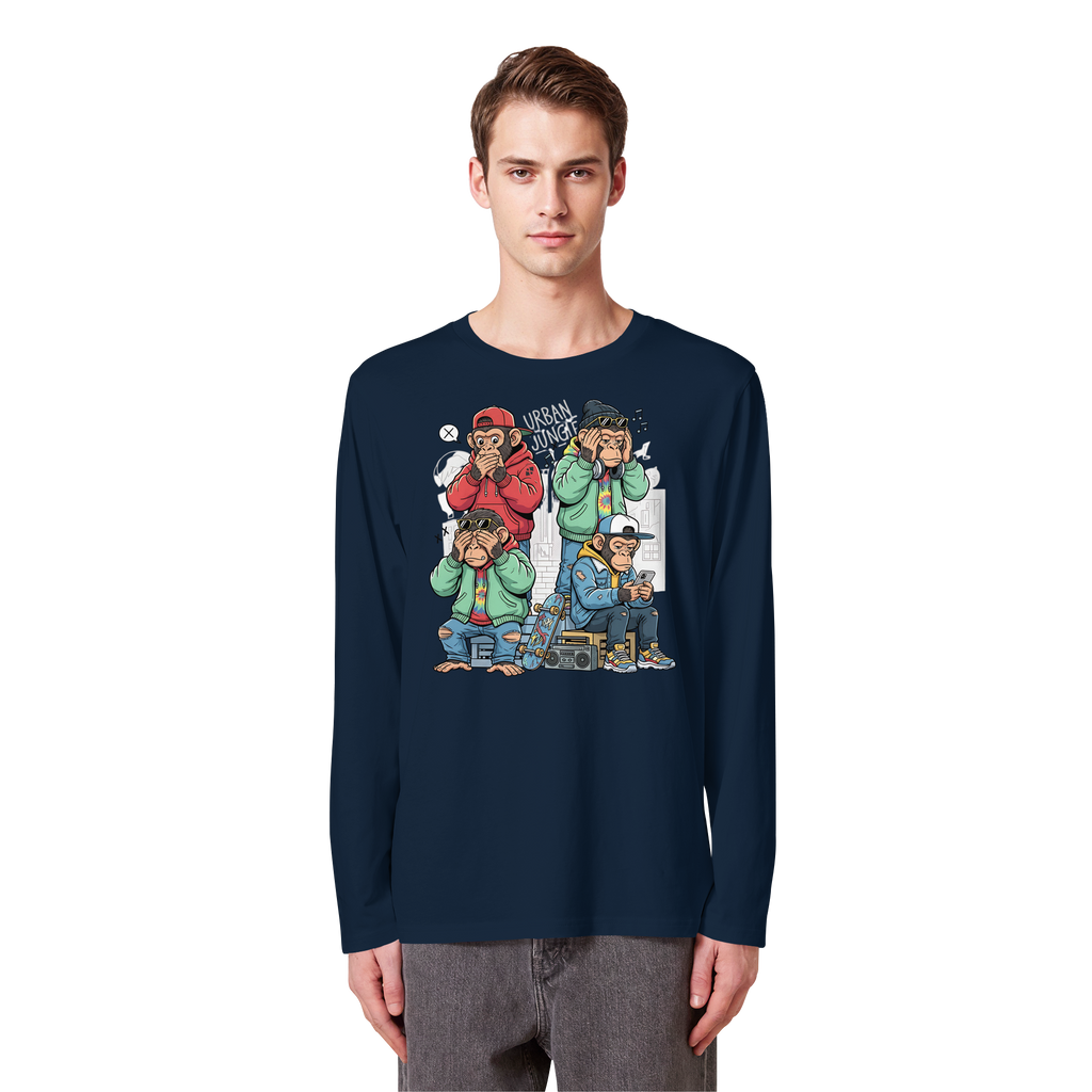 Die vier Stadtaffen - Organic Longsleeve T-Shirt