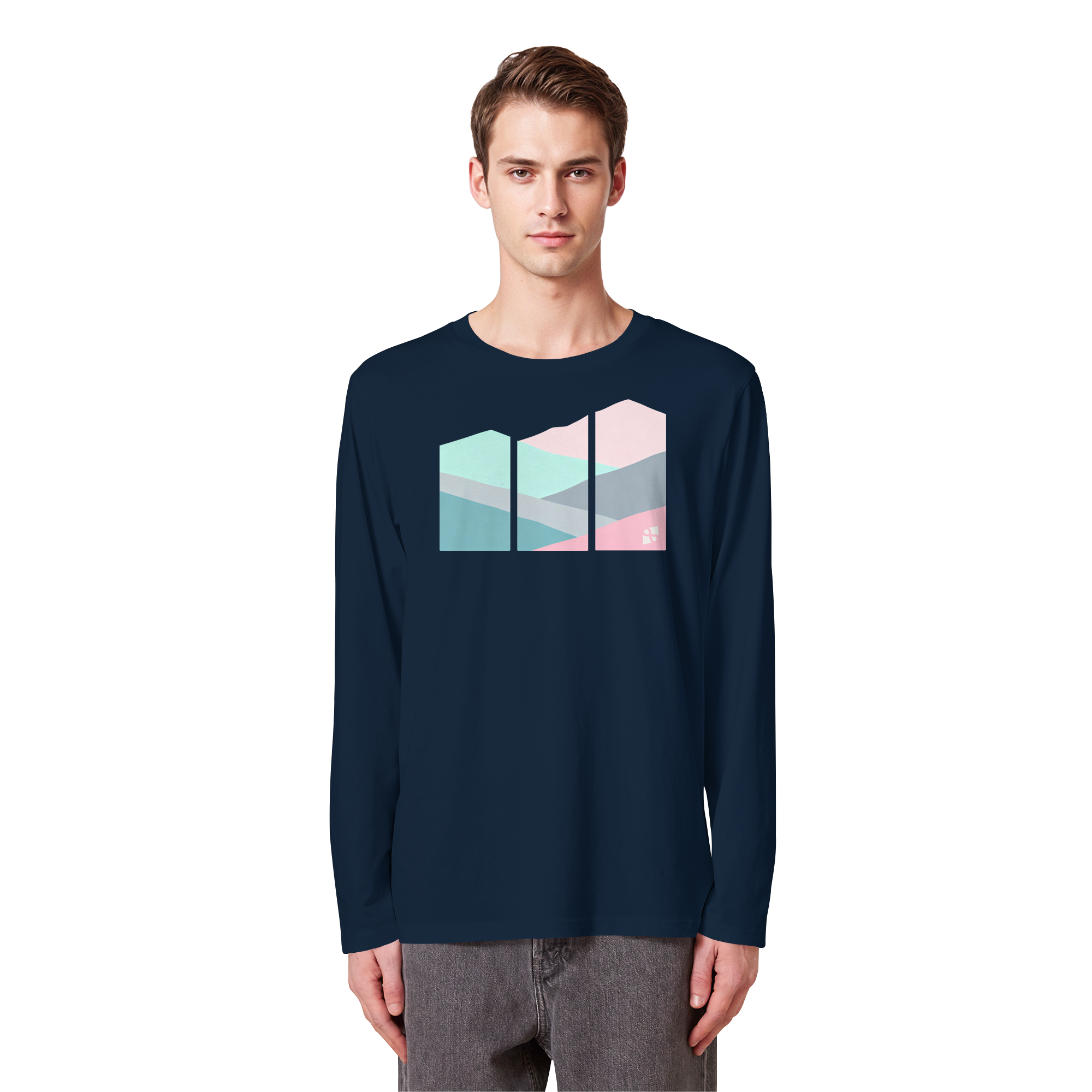 Pastell Mountain - Organic Longsleeve T-Shirt