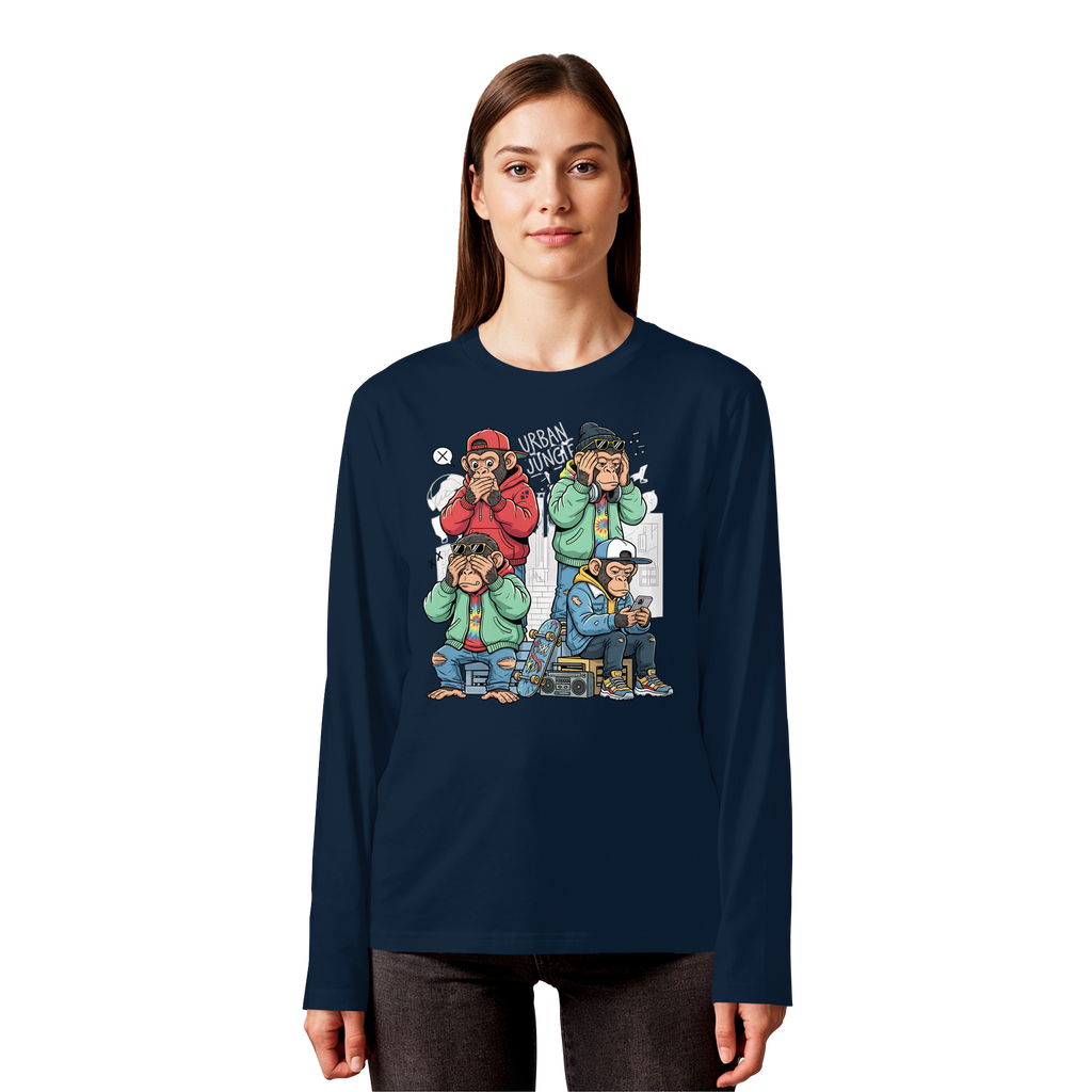 Die vier Stadtaffen - Organic Longsleeve T-Shirt