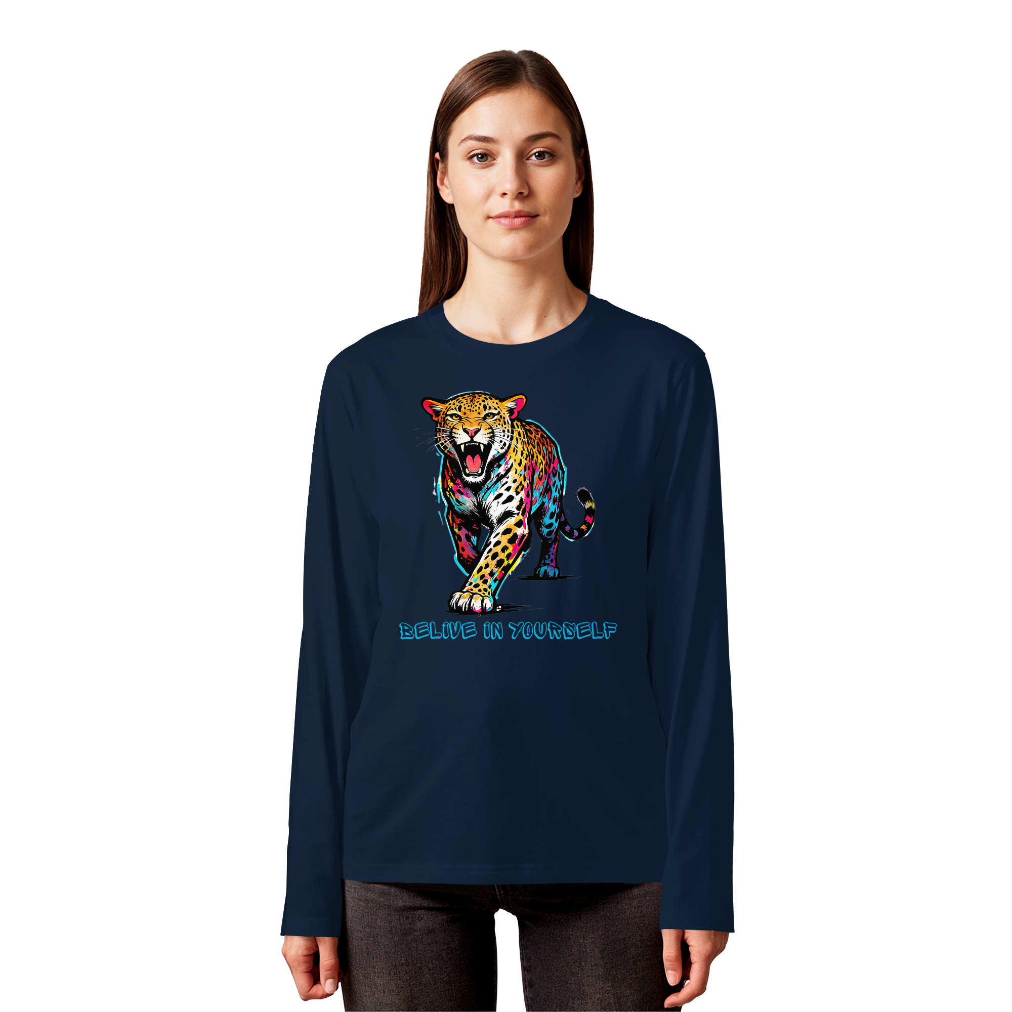 BIY Leopard - Organic Longsleeve T-Shirt