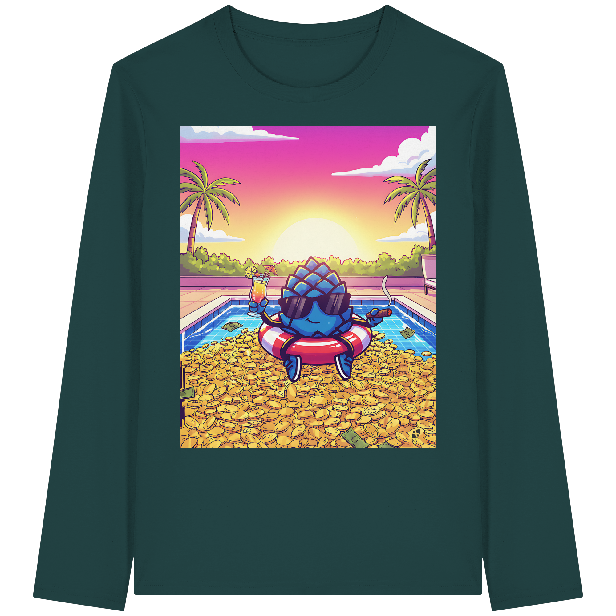 Zirbinator Money & Gold - Organic Longsleeve T-Shirt