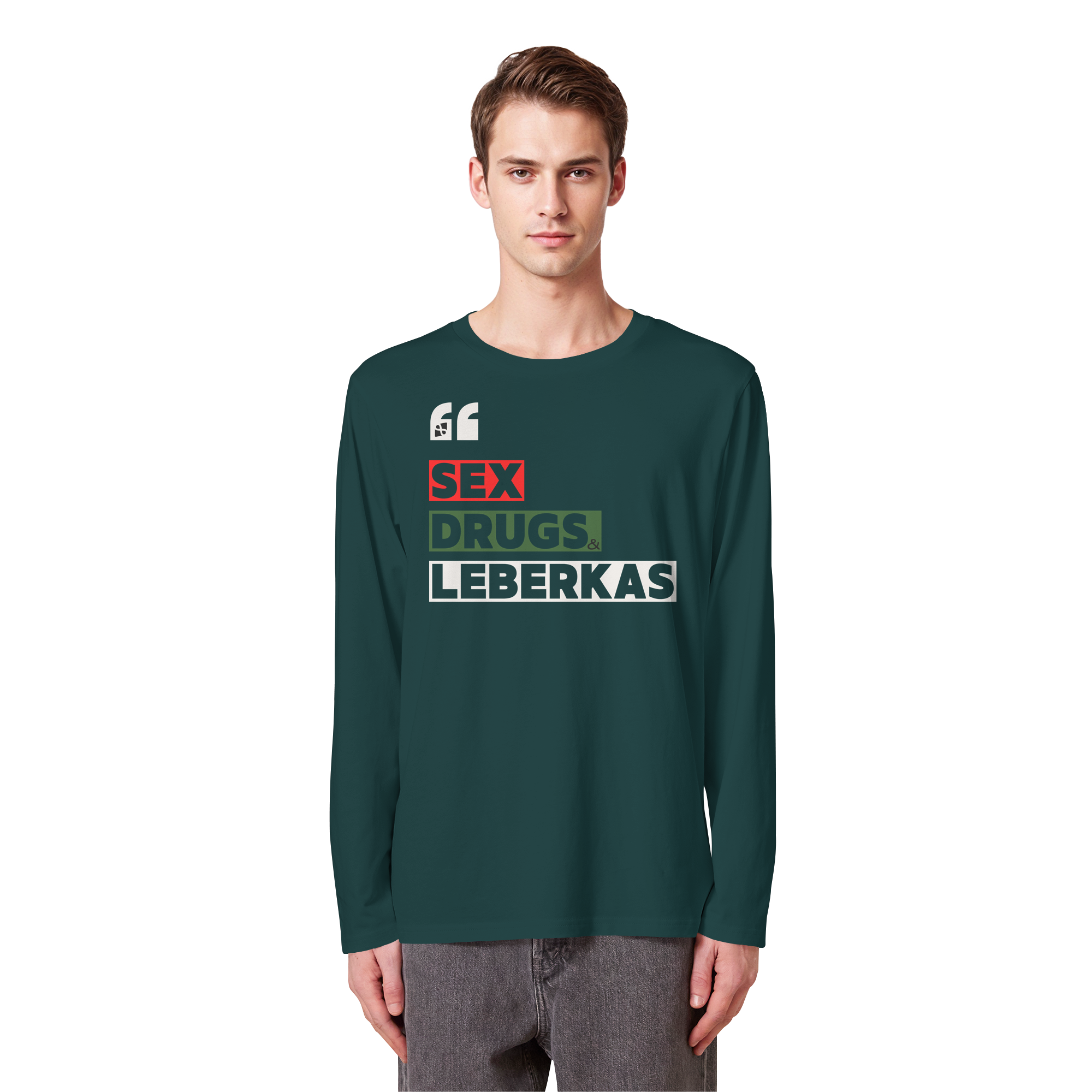 SDL- "SEX DRUGS & LEBERKAS" - Organic Longsleeve T-Shirt