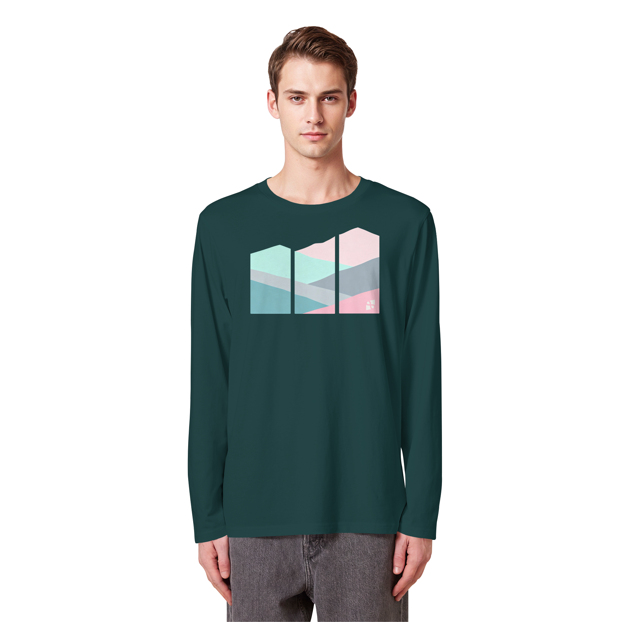 Pastell Mountain - Organic Longsleeve T-Shirt
