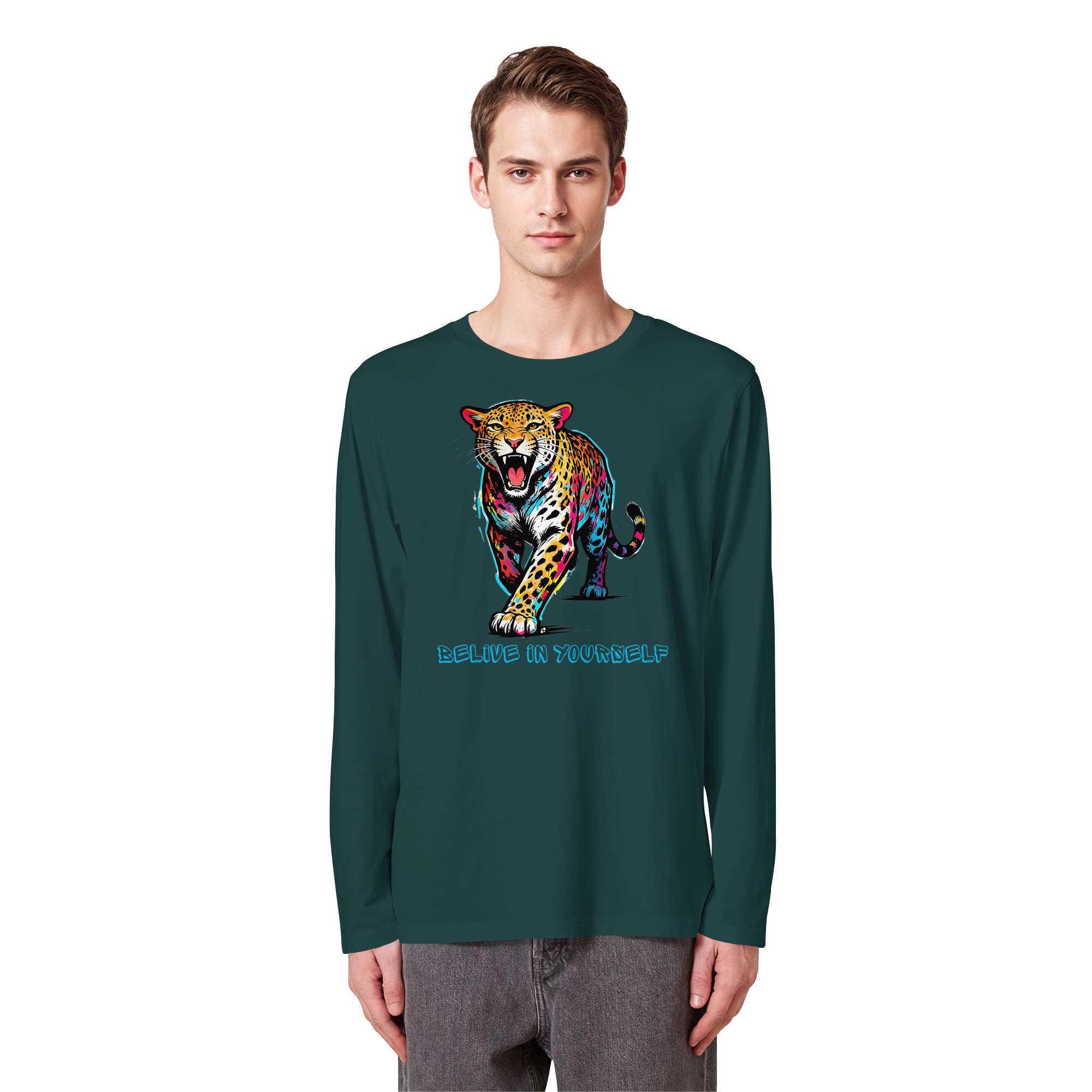 BIY Leopard - Organic Longsleeve T-Shirt