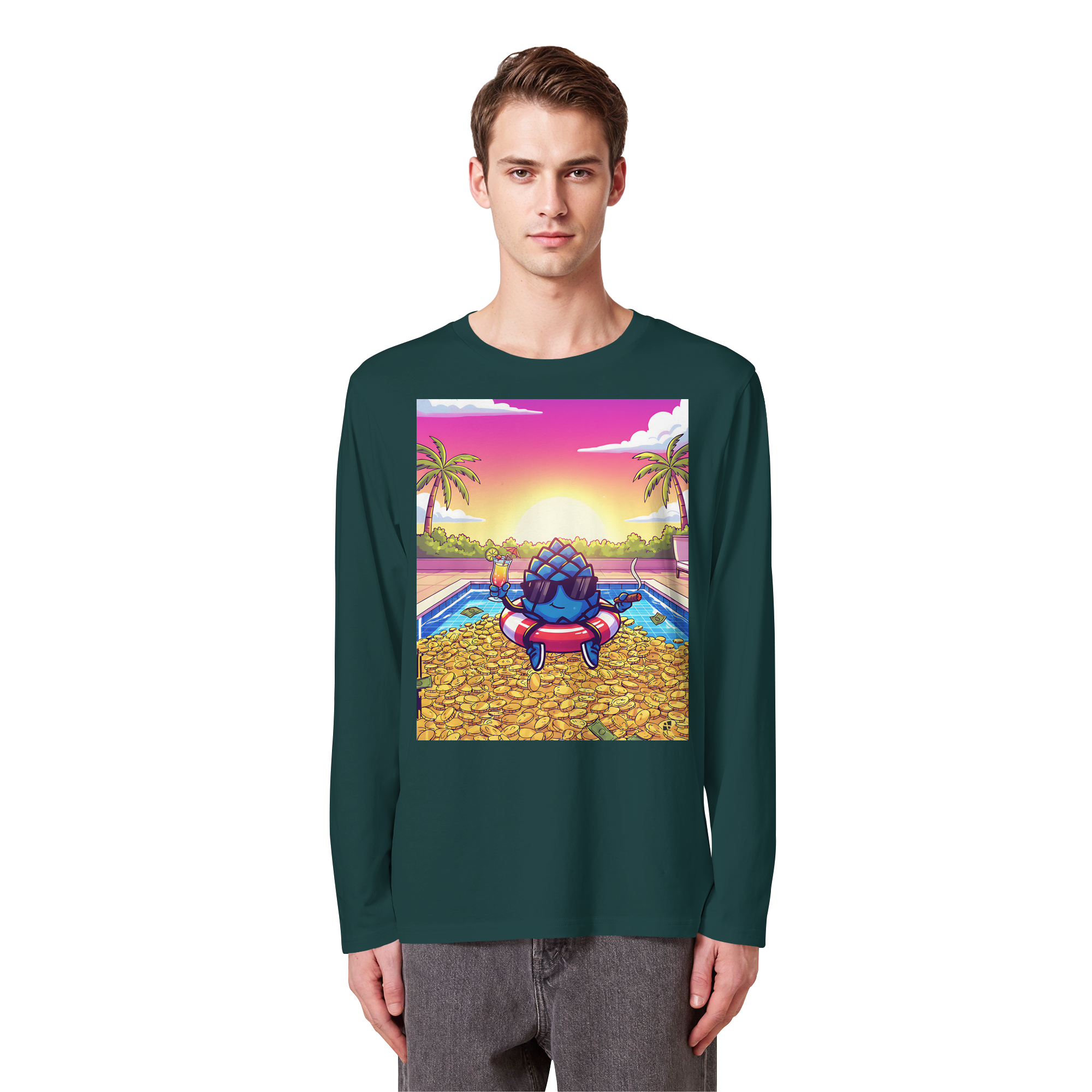 Zirbinator Money & Gold - Organic Longsleeve T-Shirt