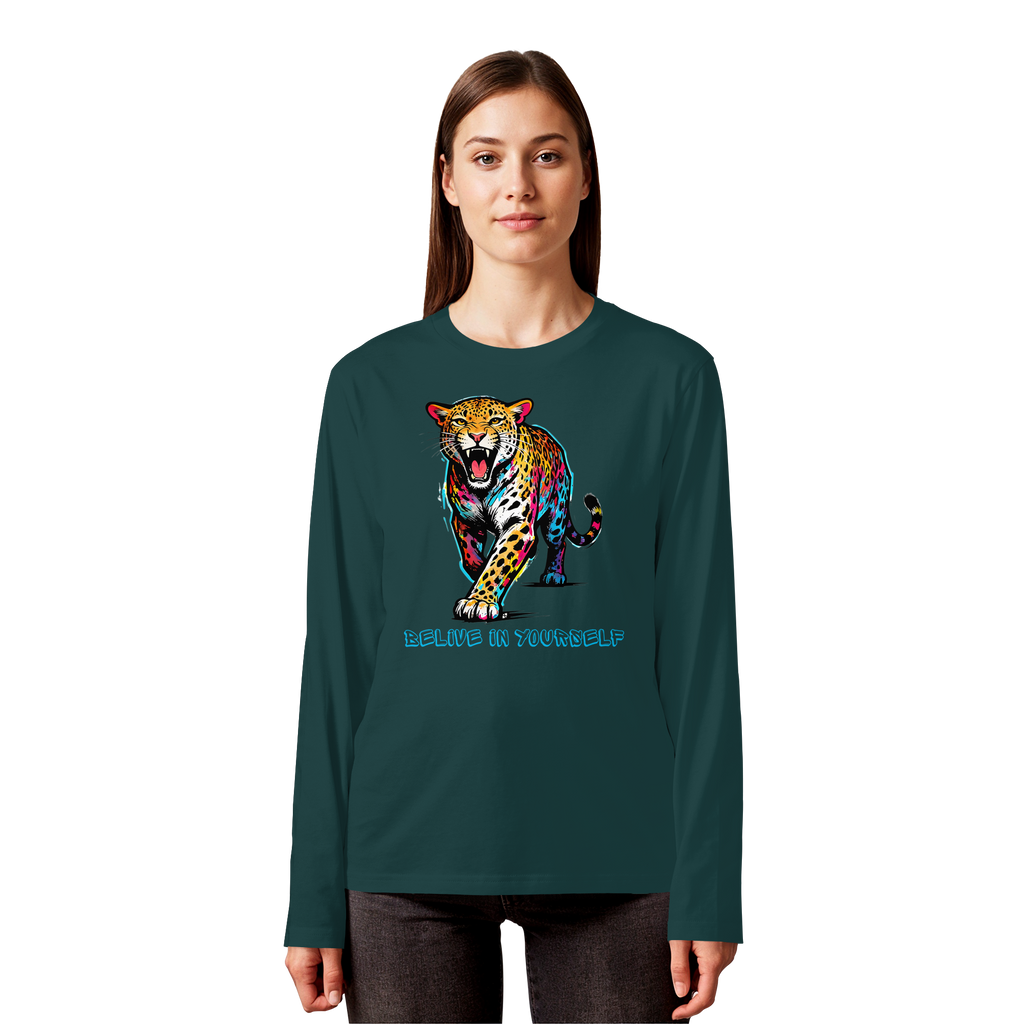 BIY Leopard - Organic Longsleeve T-Shirt