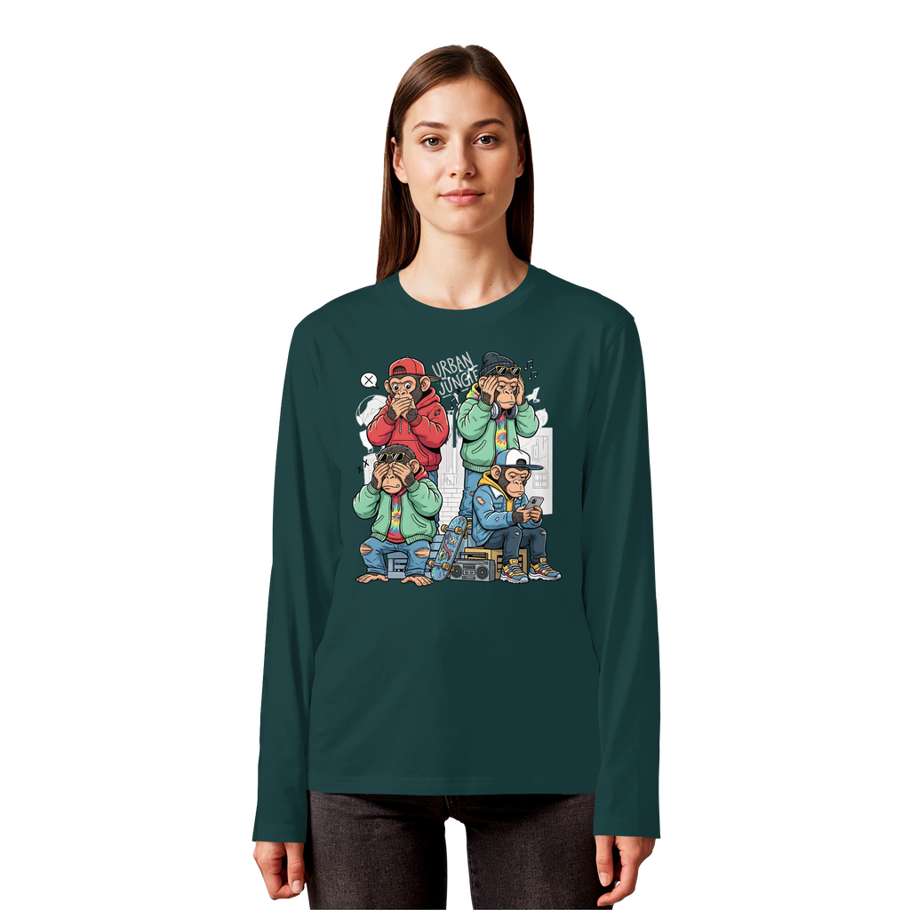 Die vier Stadtaffen - Organic Longsleeve T-Shirt