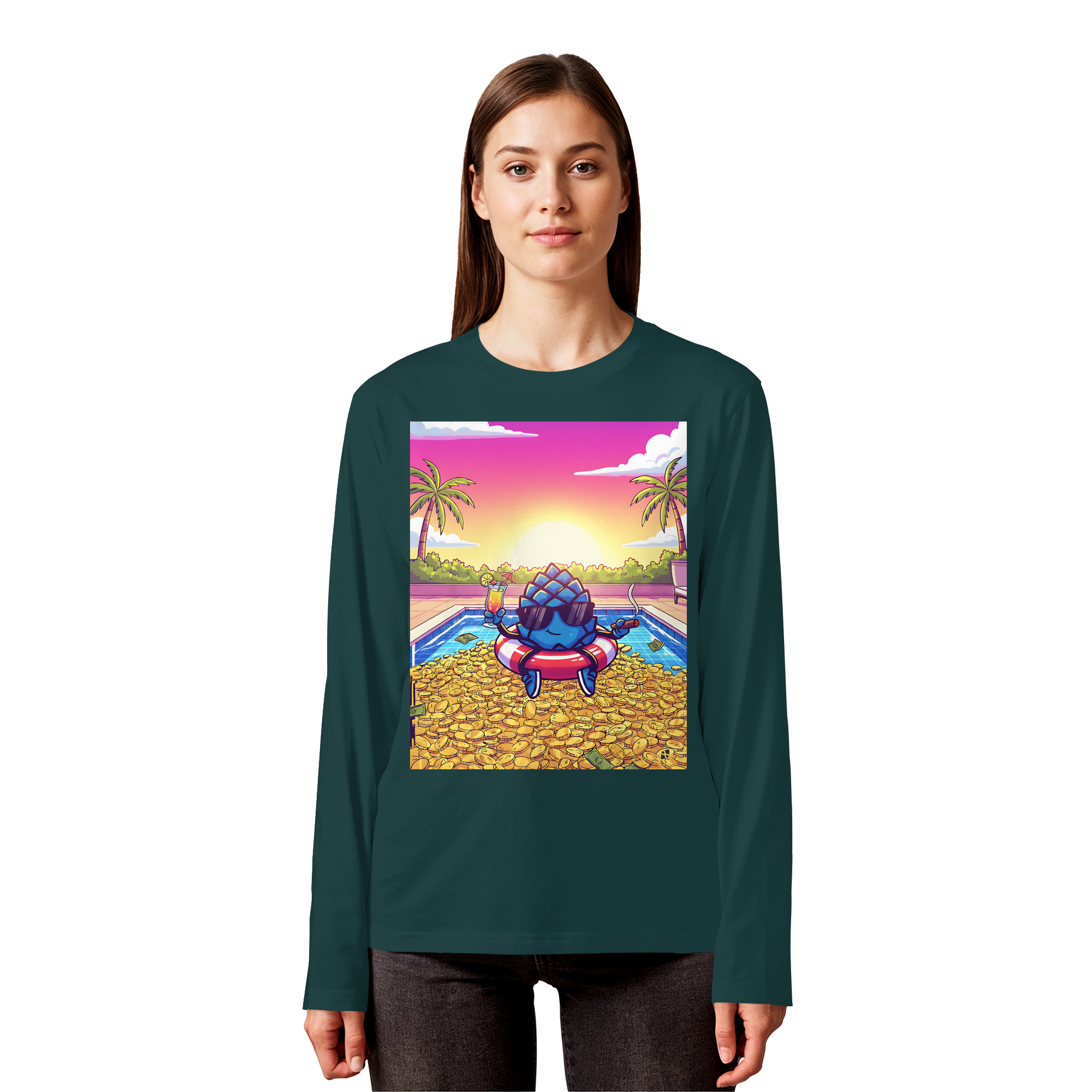 Zirbinator Money & Gold - Organic Longsleeve T-Shirt