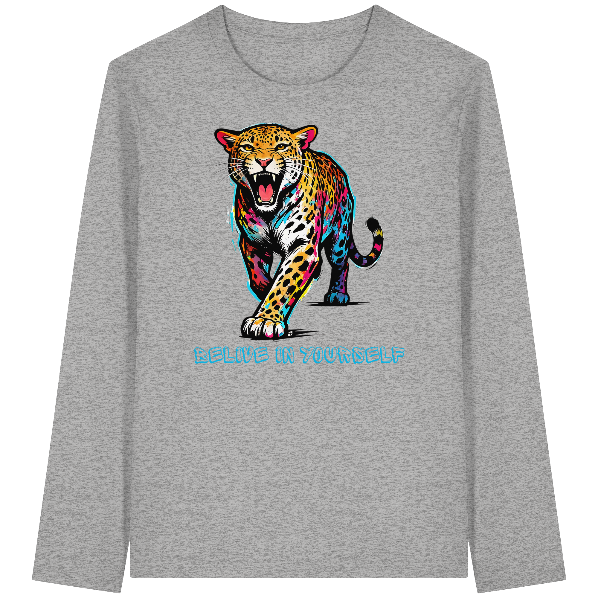BIY Leopard - Organic Longsleeve T-Shirt