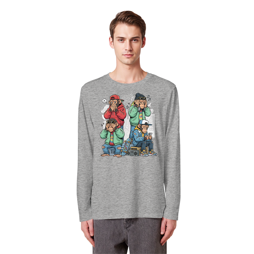Die vier Stadtaffen - Organic Longsleeve T-Shirt