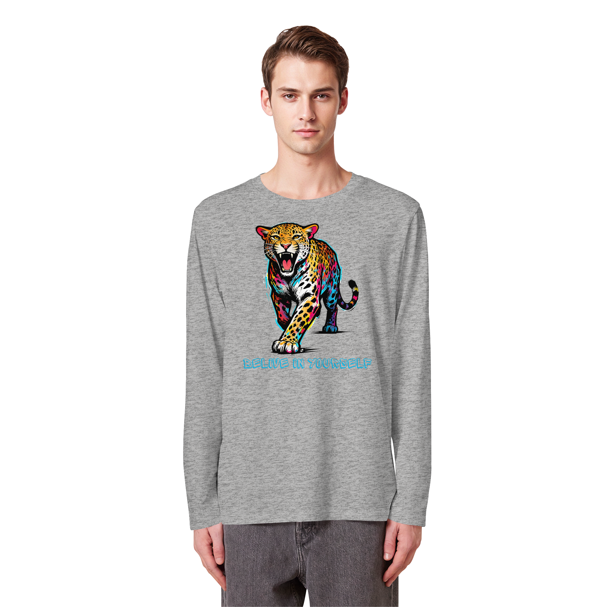 BIY Leopard - Organic Longsleeve T-Shirt