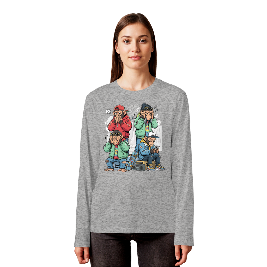 Die vier Stadtaffen - Organic Longsleeve T-Shirt