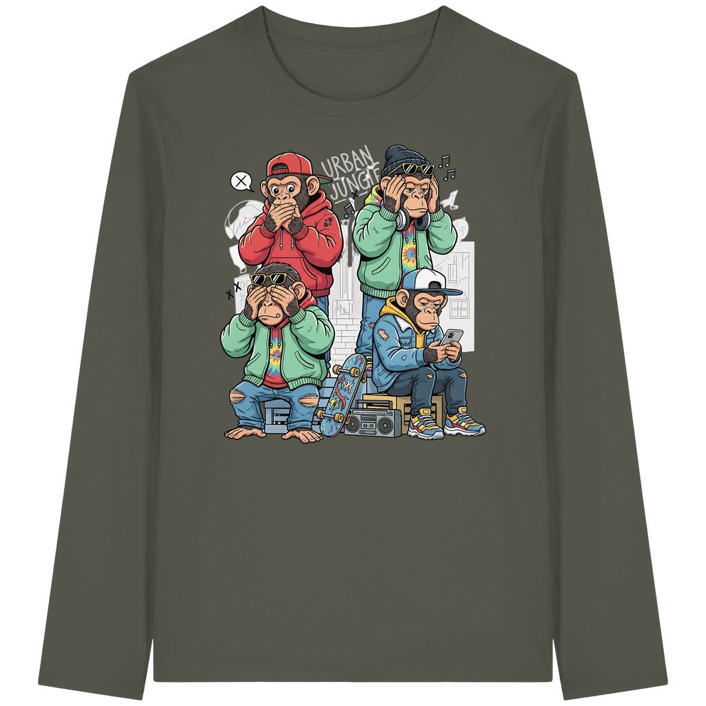 Die vier Stadtaffen - Organic Longsleeve T-Shirt