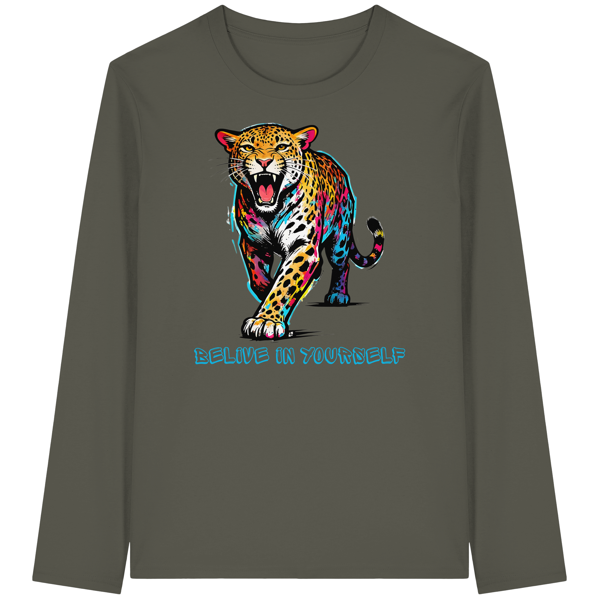 BIY Leopard - Organic Longsleeve T-Shirt