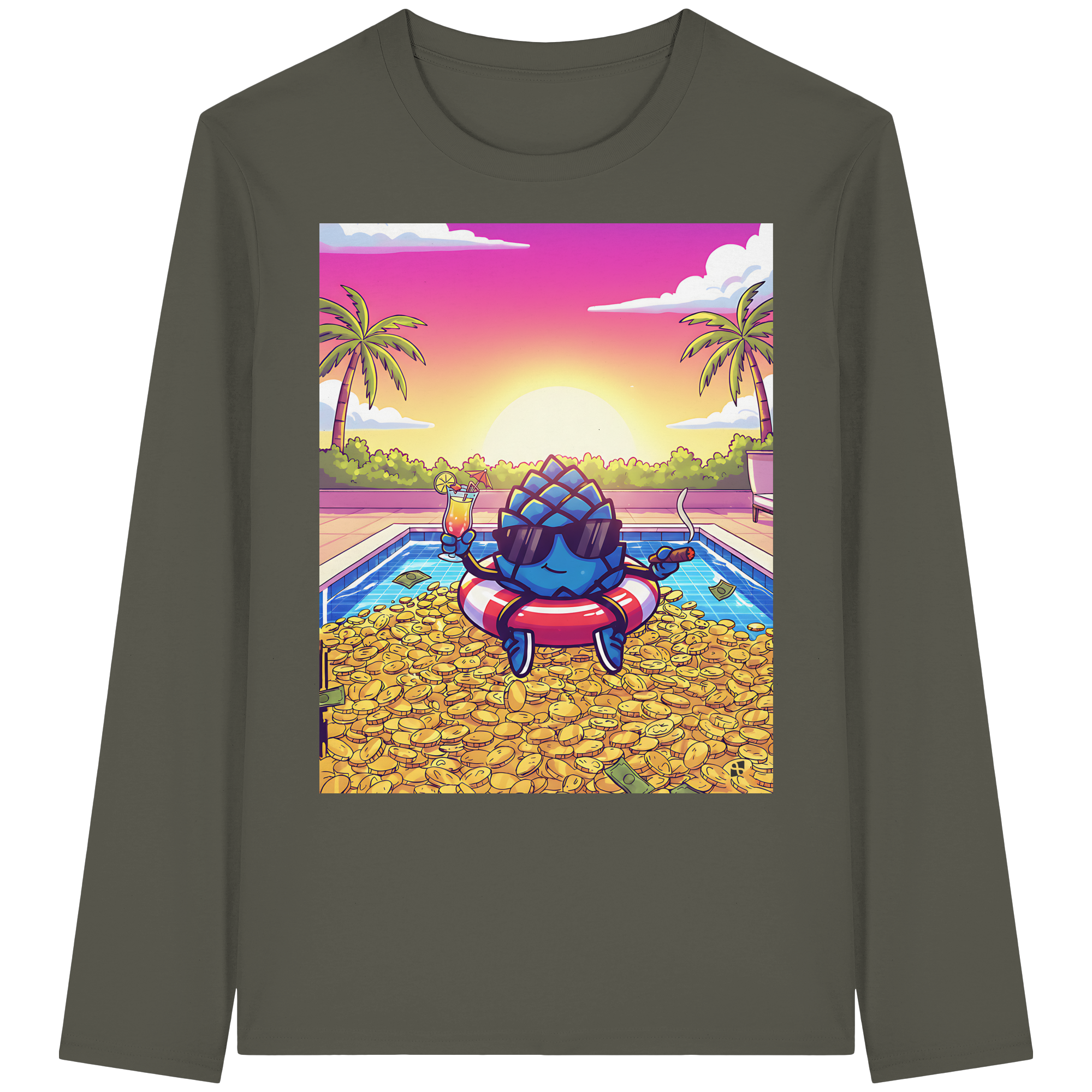 Zirbinator Money & Gold - Organic Longsleeve T-Shirt