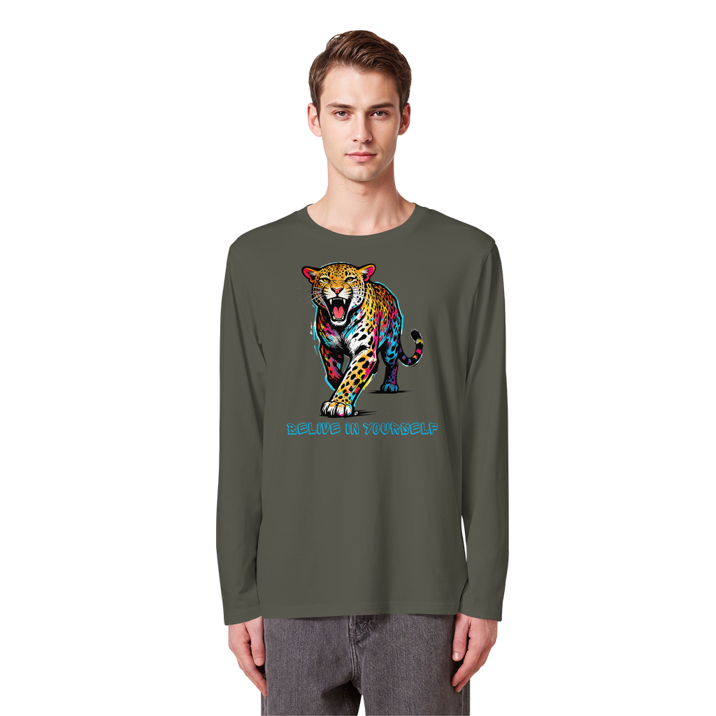 BIY Leopard - Organic Longsleeve T-Shirt