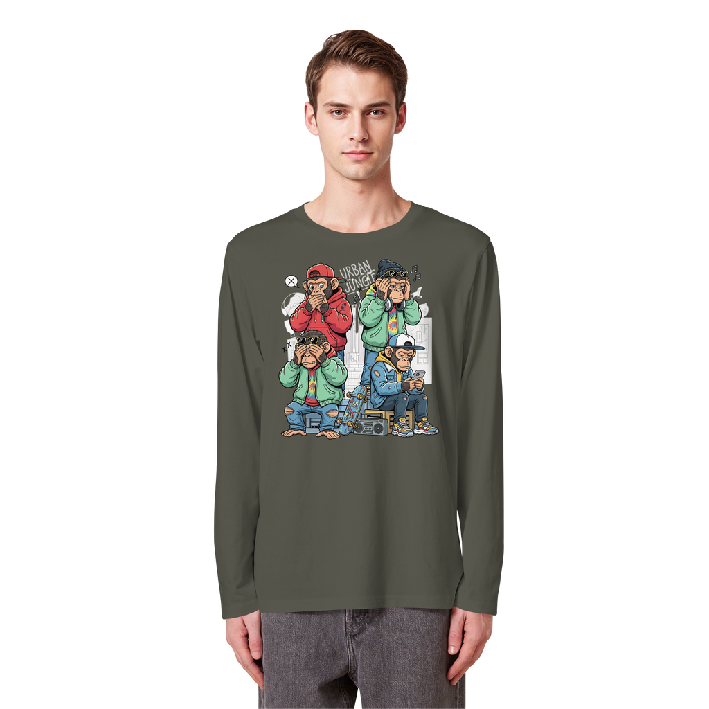 Die vier Stadtaffen - Organic Longsleeve T-Shirt