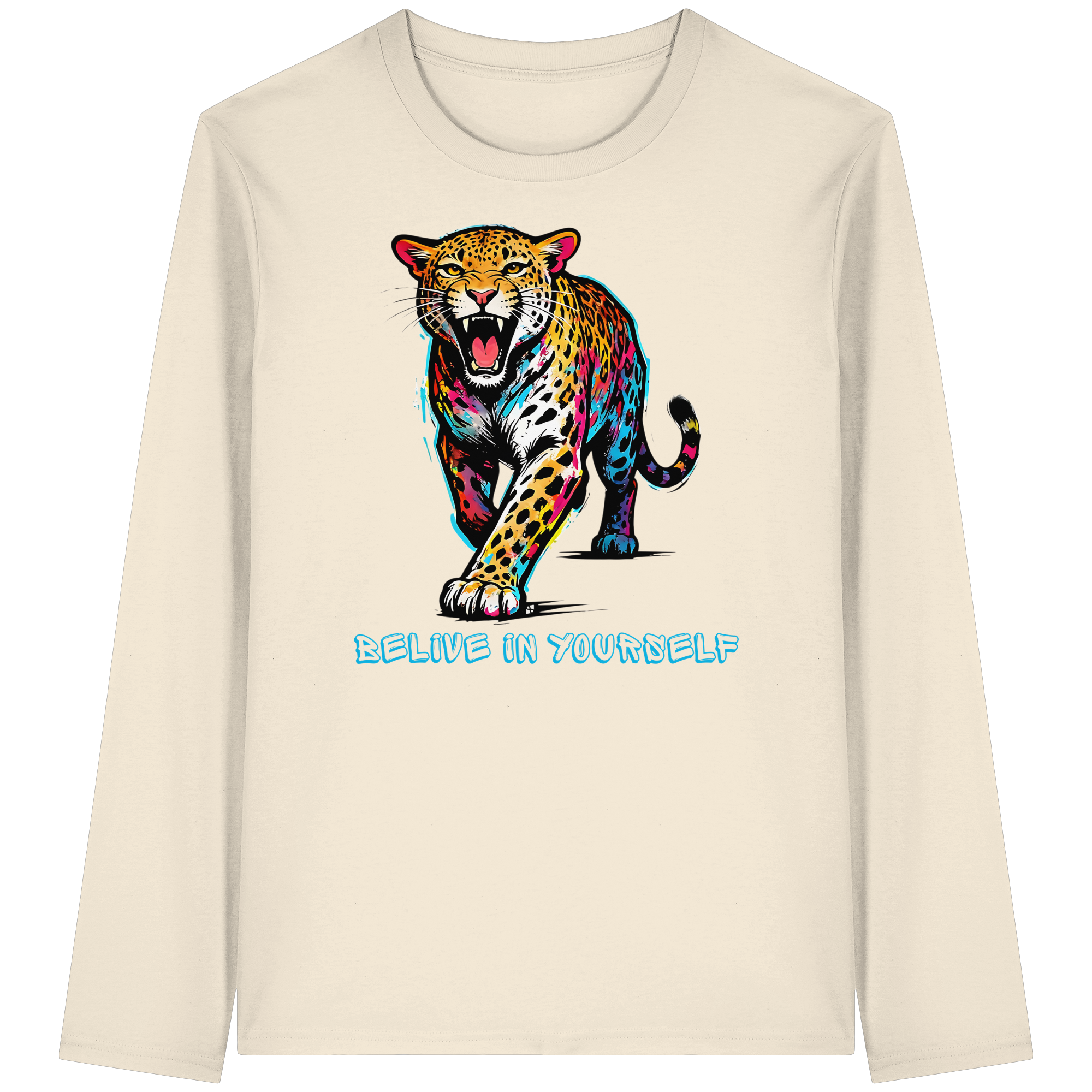BIY Leopard - Organic Longsleeve T-Shirt