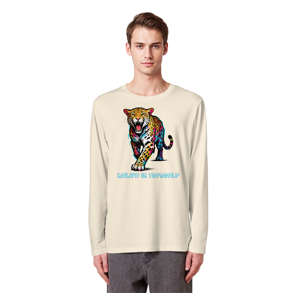 BIY Leopard - Organic Longsleeve T-Shirt
