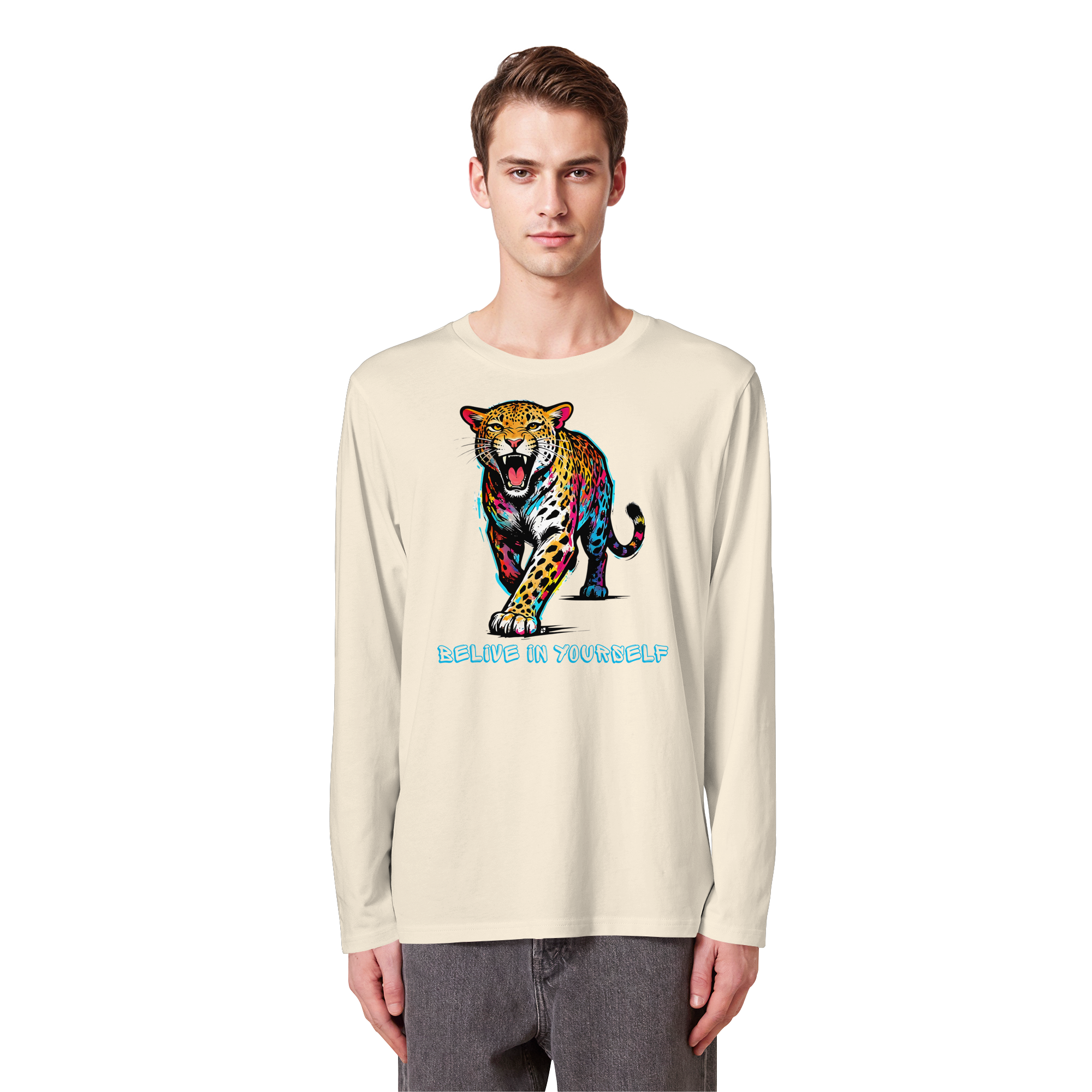 BIY Leopard - Organic Longsleeve T-Shirt