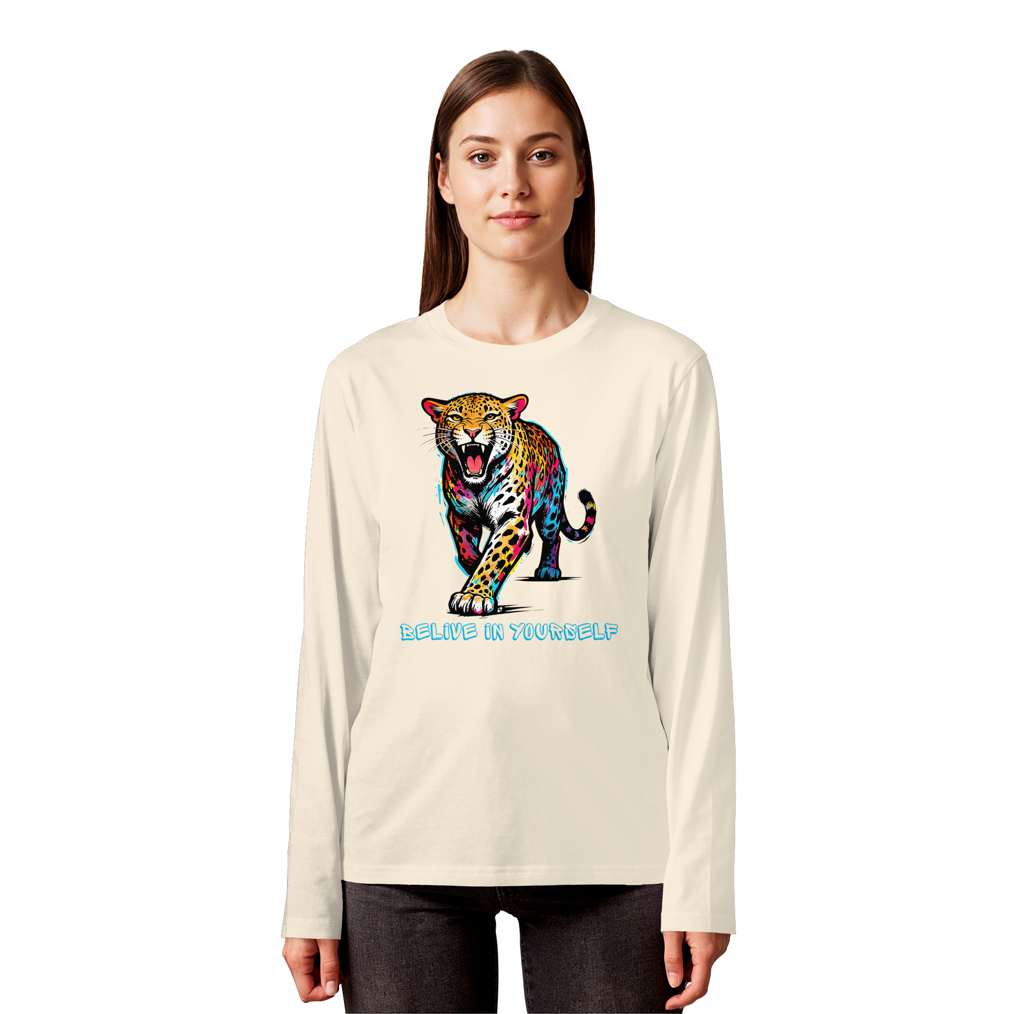 BIY Leopard - Organic Longsleeve T-Shirt