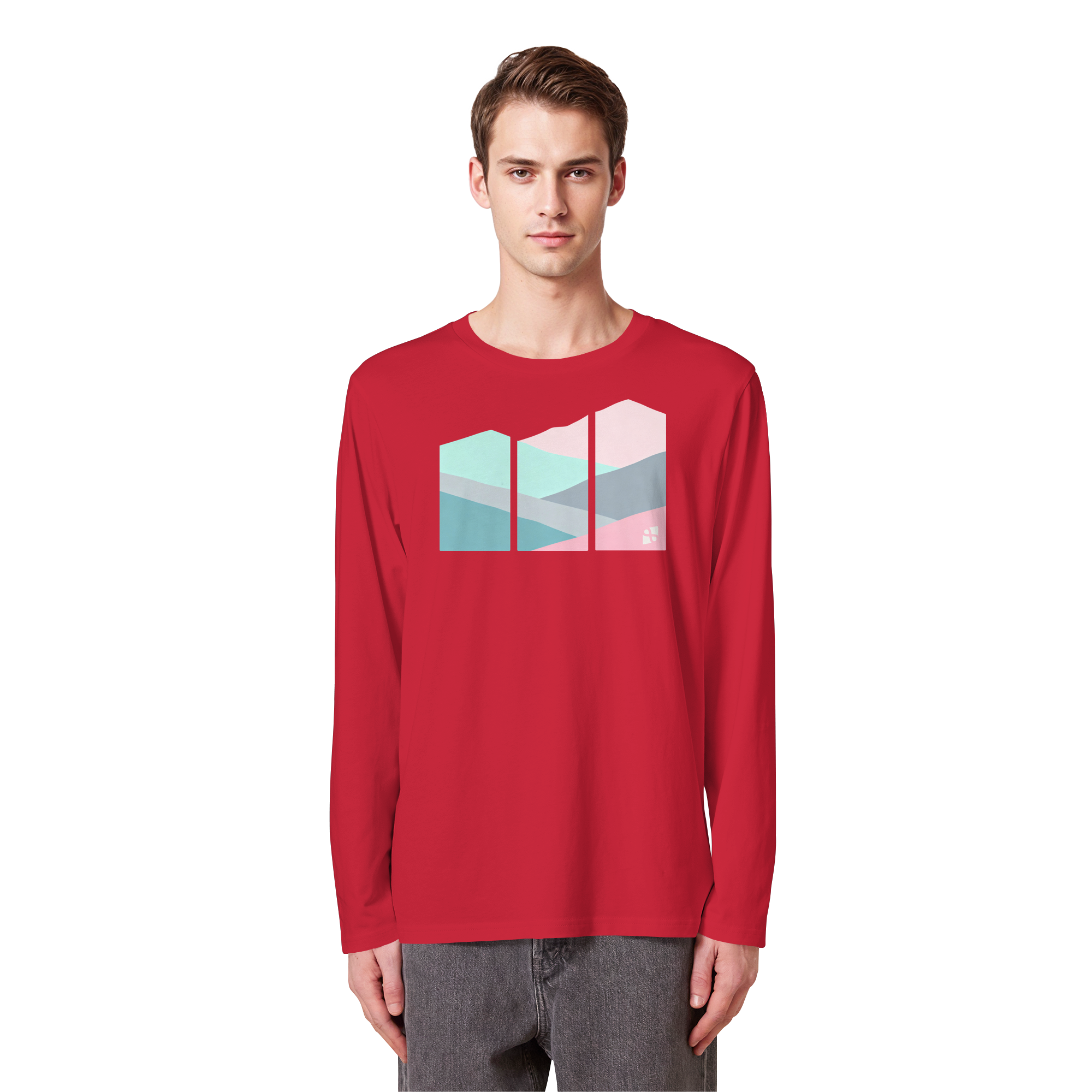 Pastell Mountain - Organic Longsleeve T-Shirt