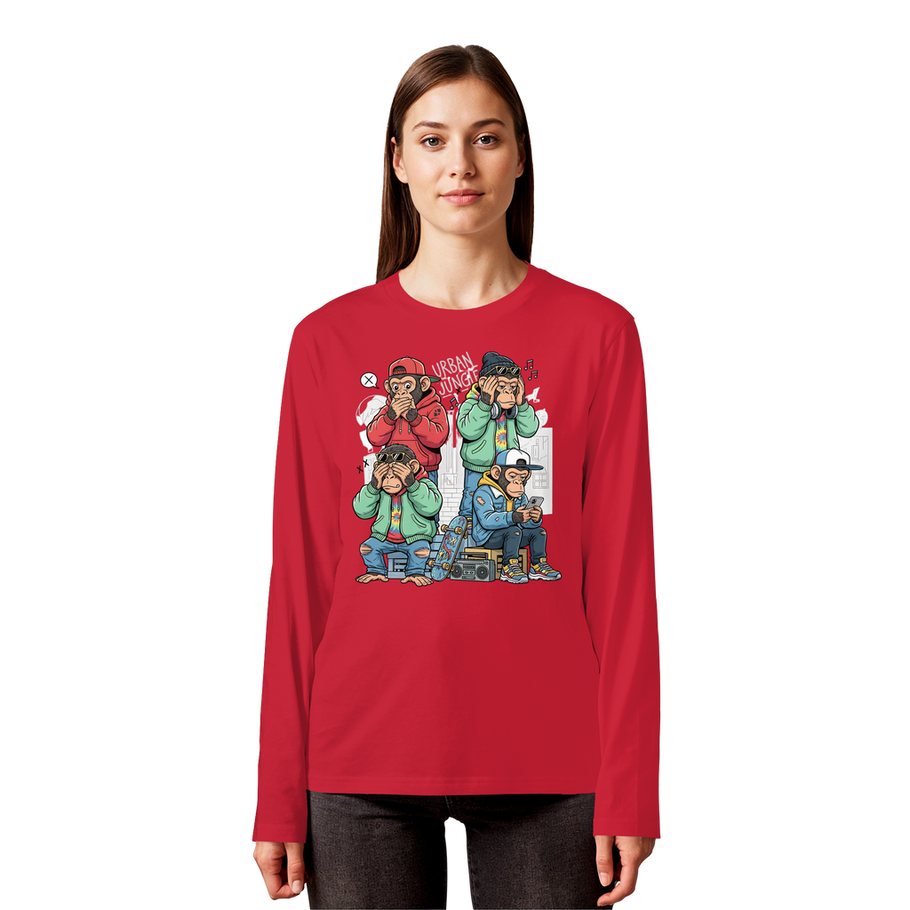 Die vier Stadtaffen - Organic Longsleeve T-Shirt