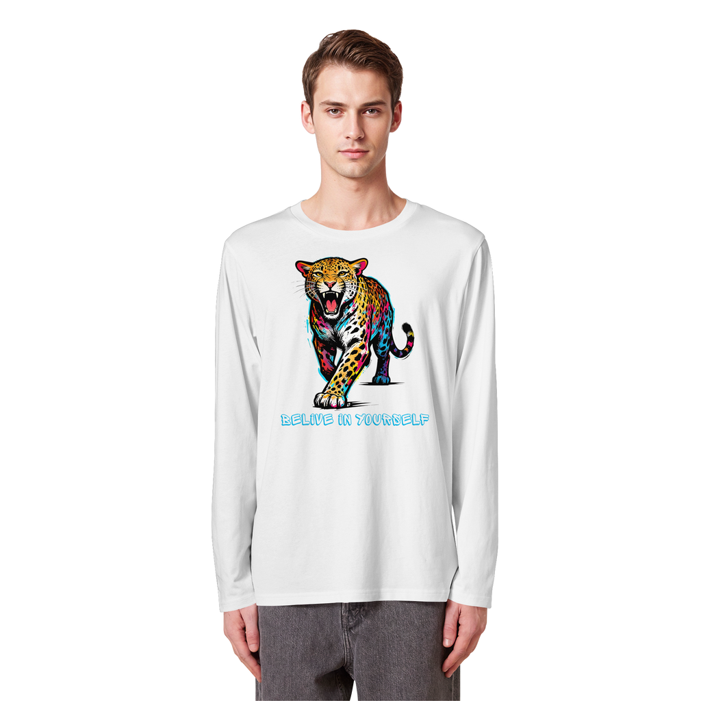 BIY Leopard - Organic Longsleeve T-Shirt