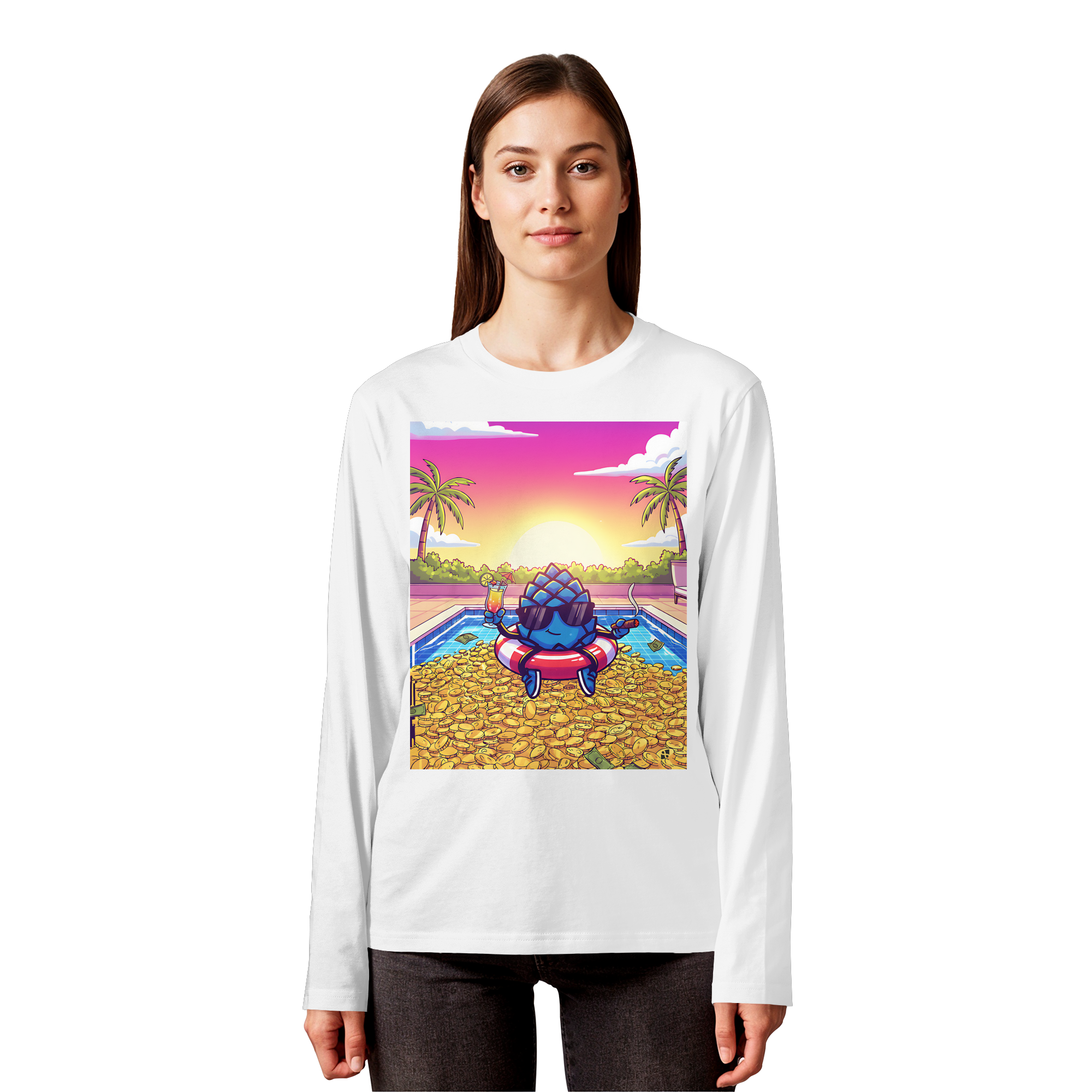 Zirbinator Money & Gold - Organic Longsleeve T-Shirt