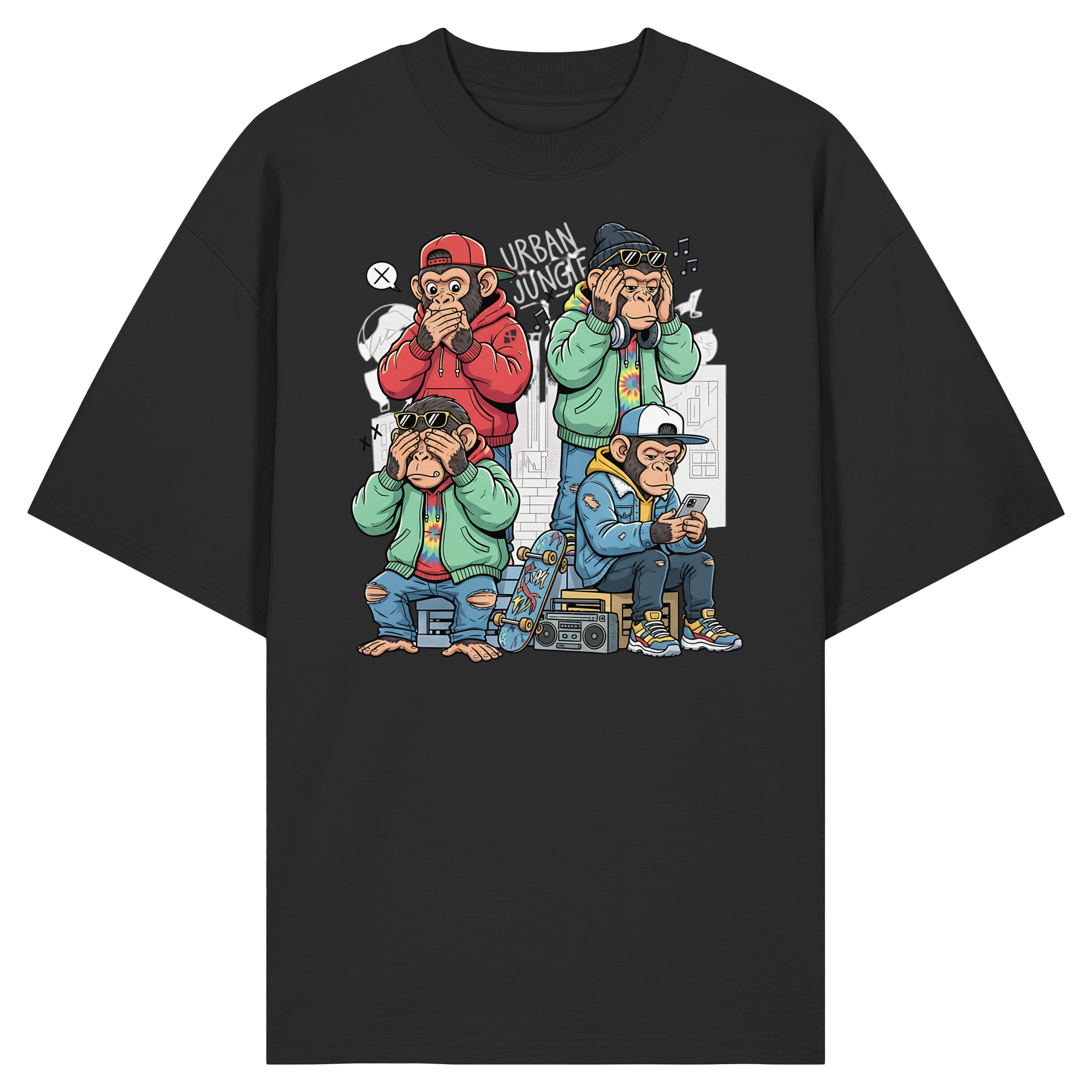 Die vier Stadtaffen - Organic Oversize Shirt