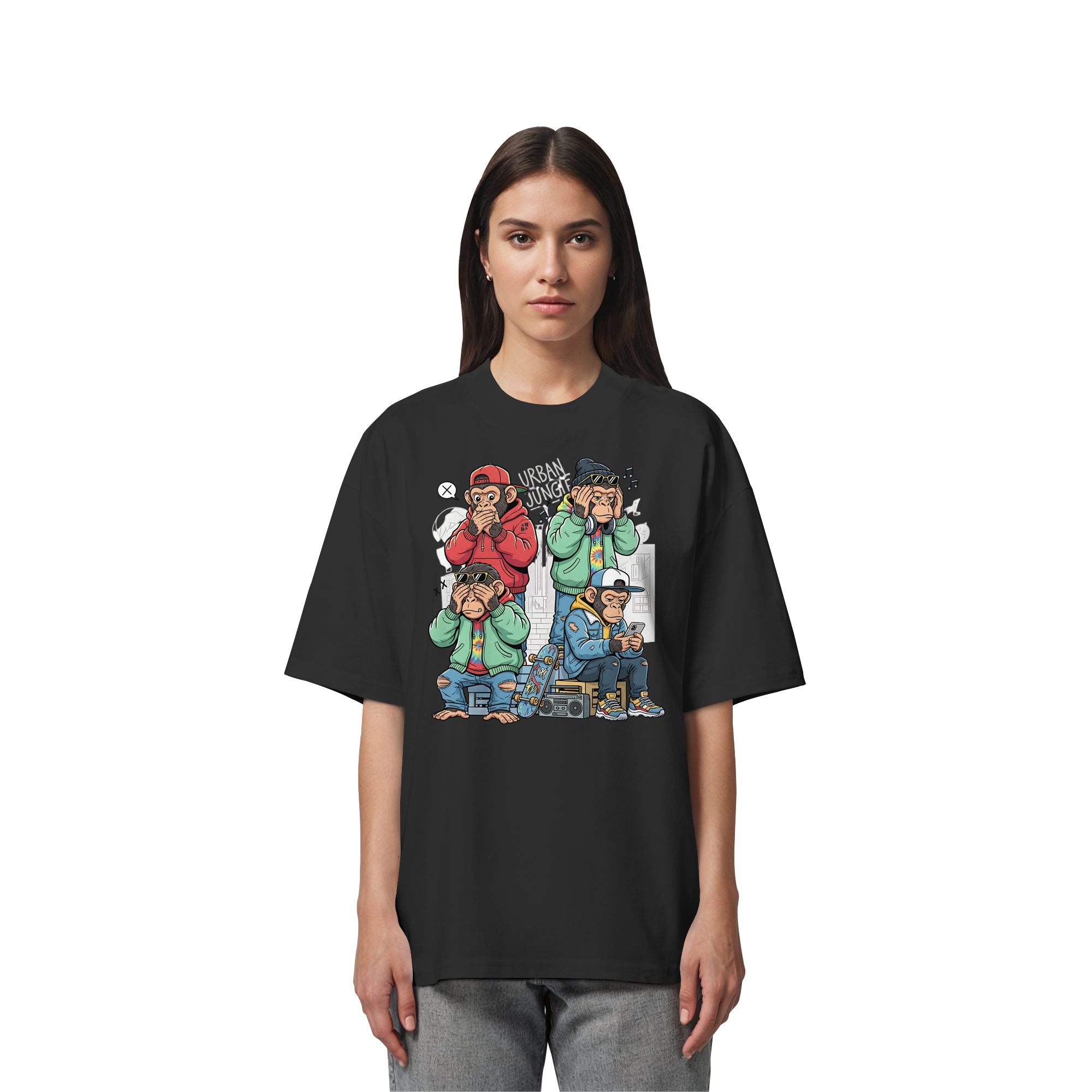 Die vier Stadtaffen - Organic Oversize Shirt