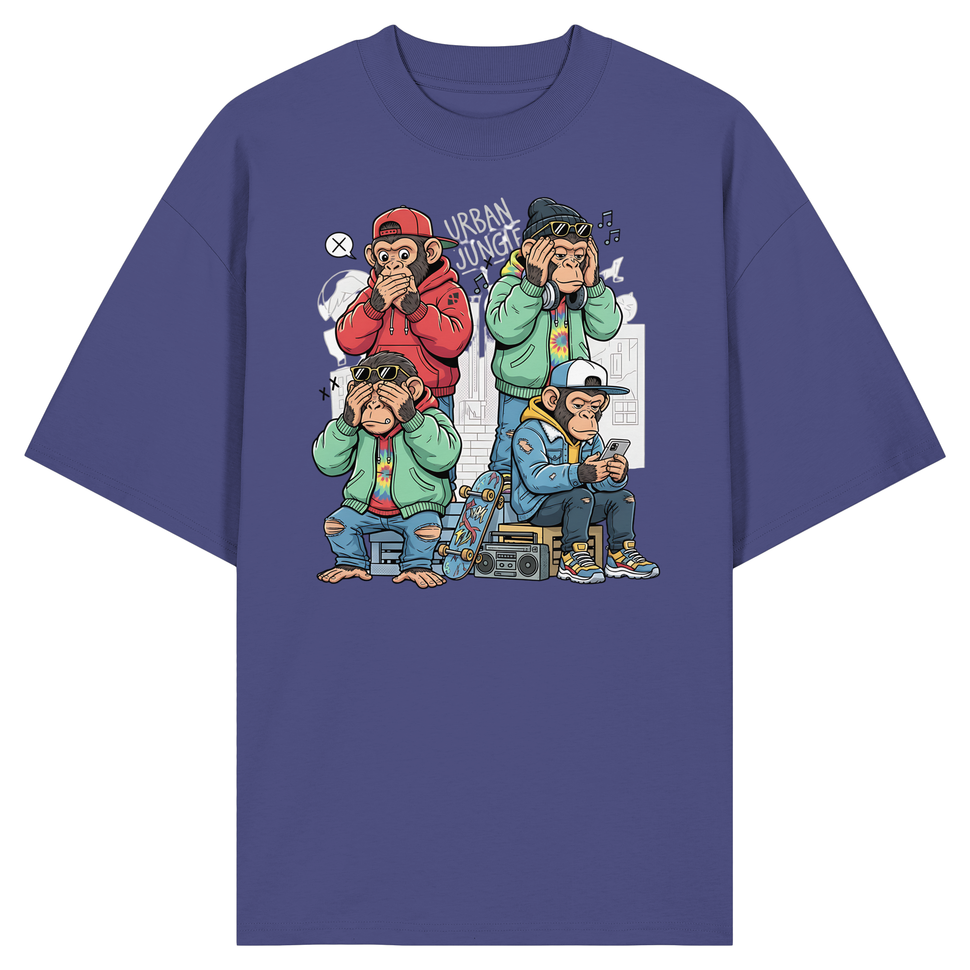 Die vier Stadtaffen - Organic Oversize Shirt