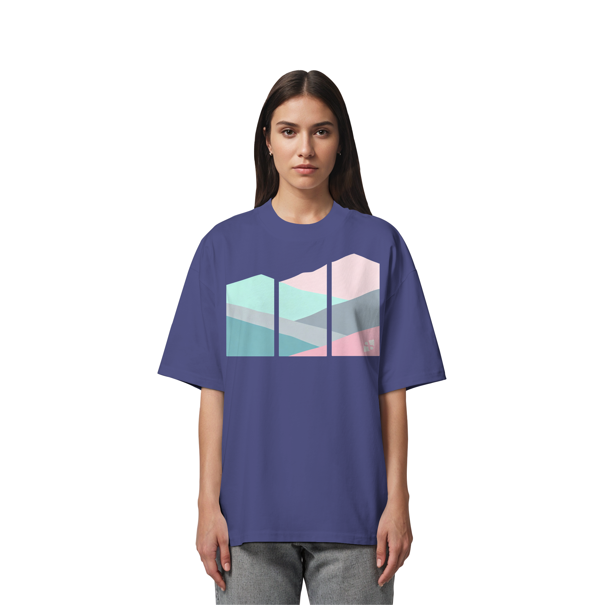 Pastell Mountain - Organic Oversize Shirt