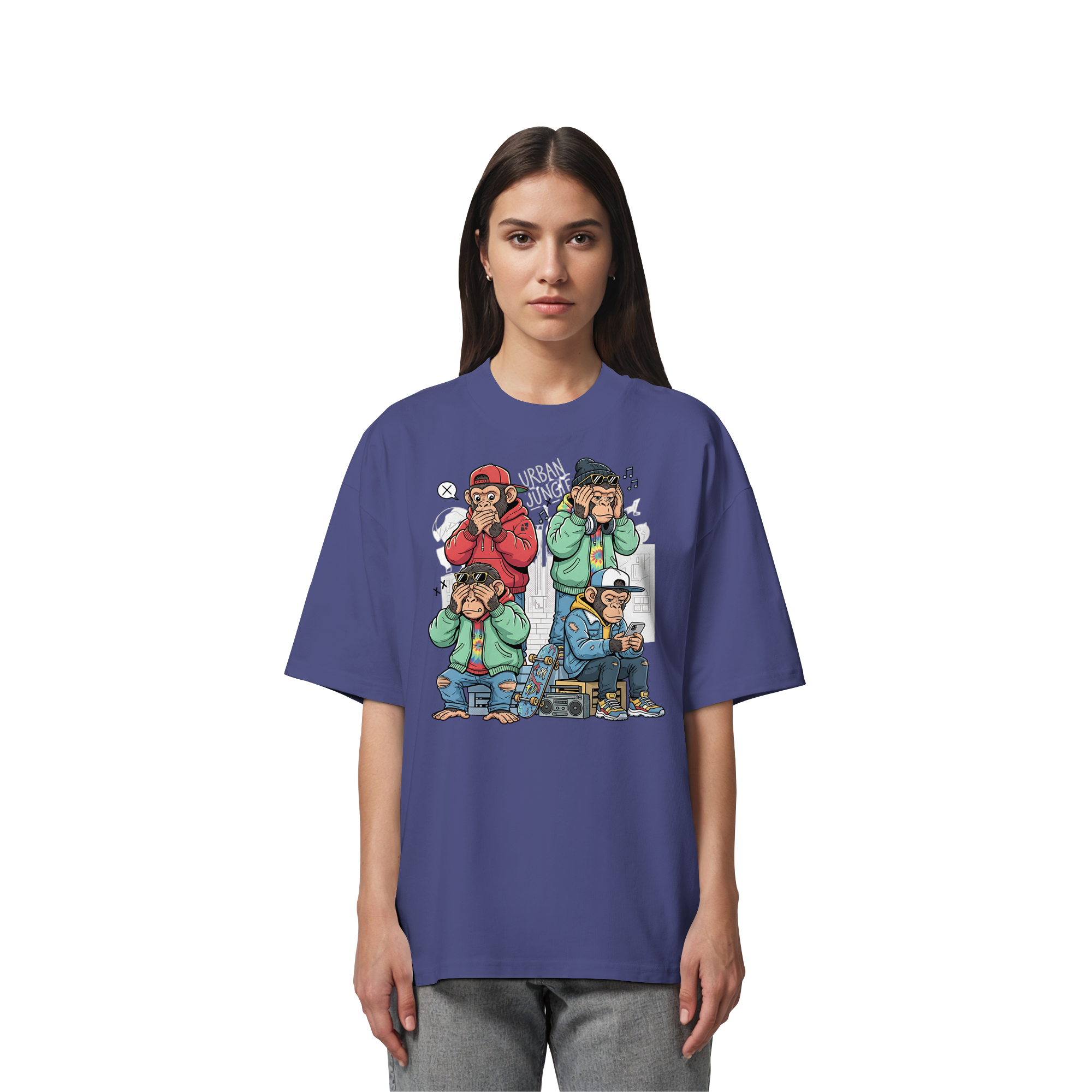 Die vier Stadtaffen - Organic Oversize Shirt